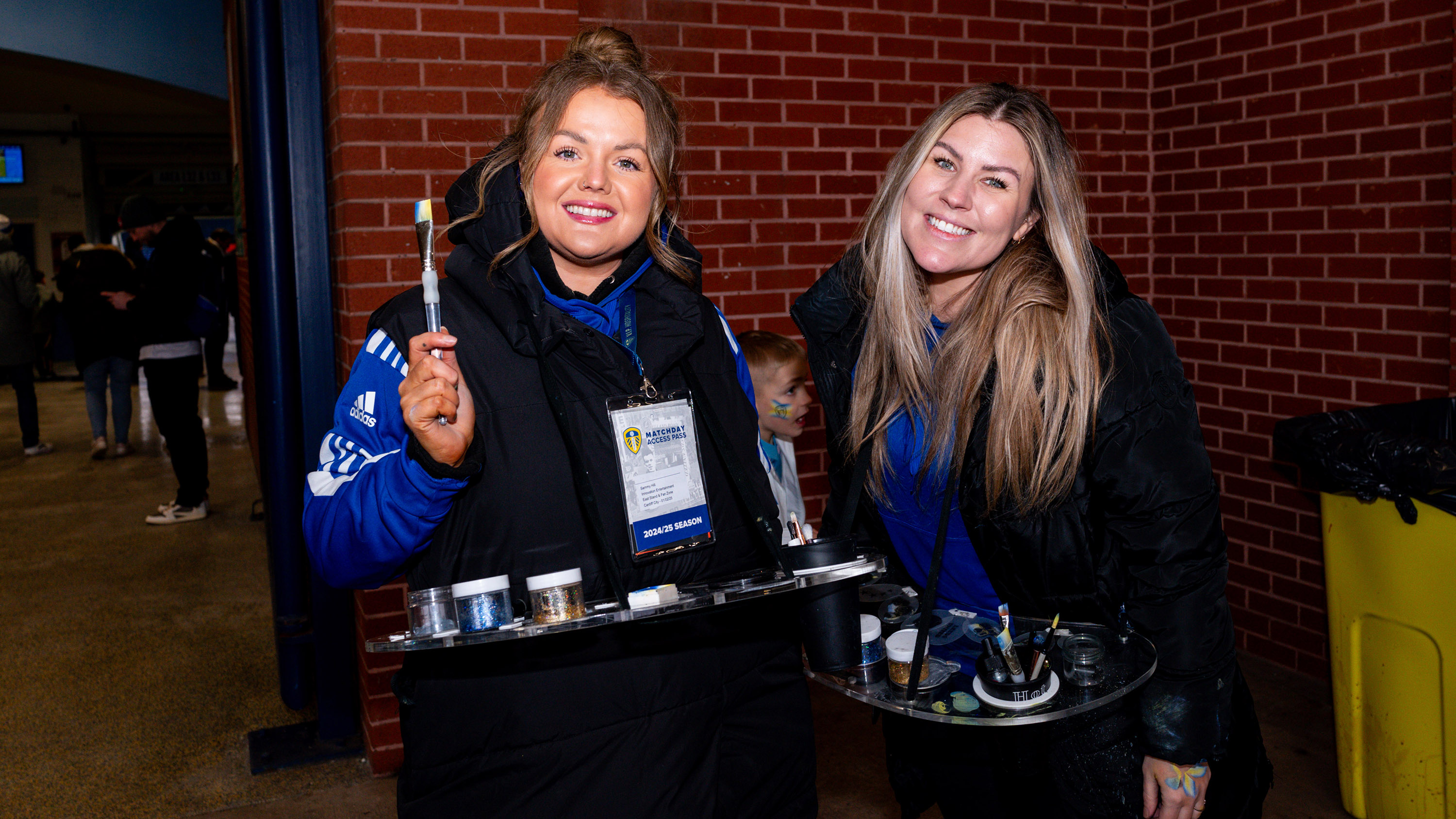 Facepainters at Elland Road