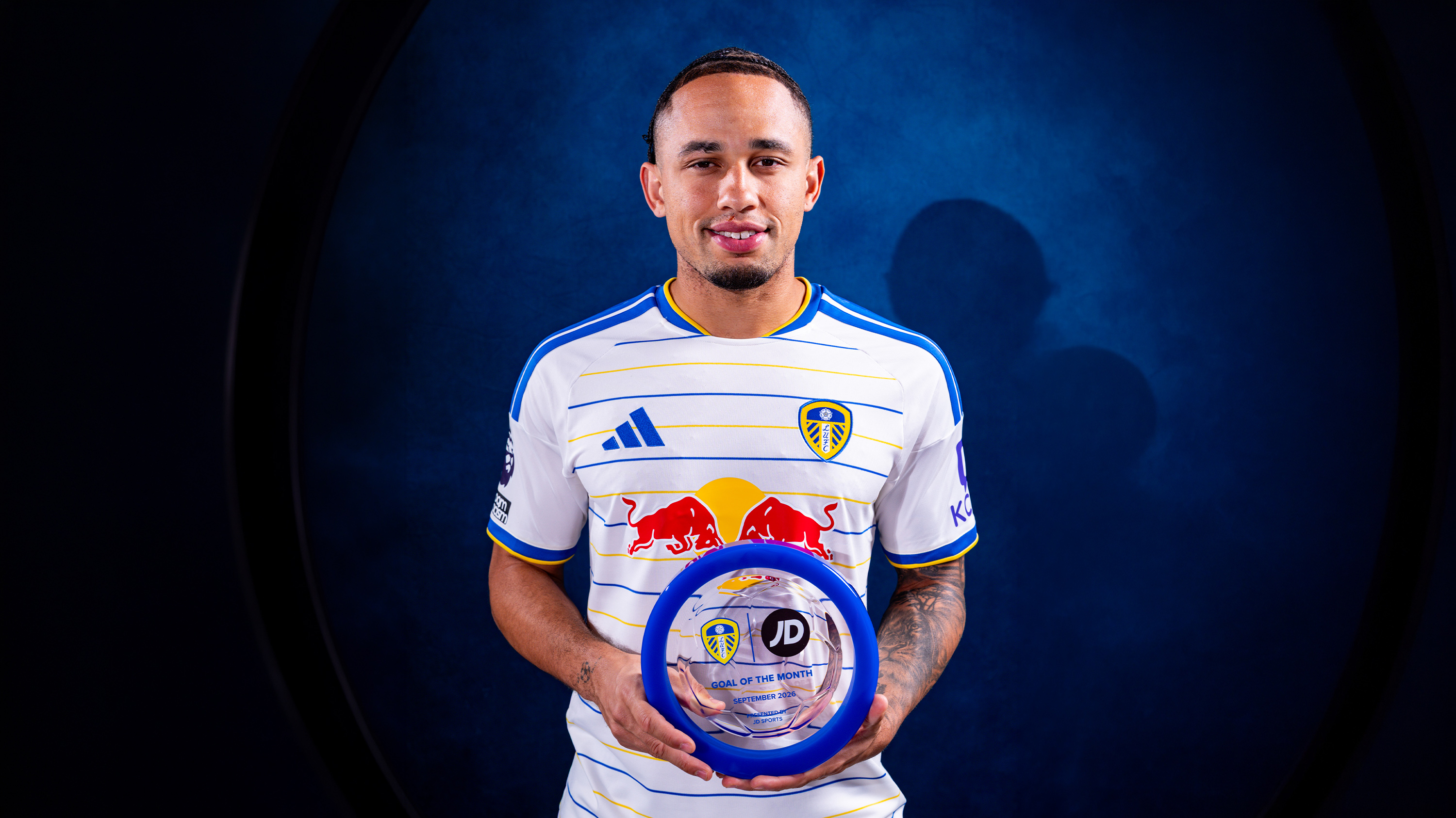 Noah Okafor Goal of the Month Oct 26 Holding award