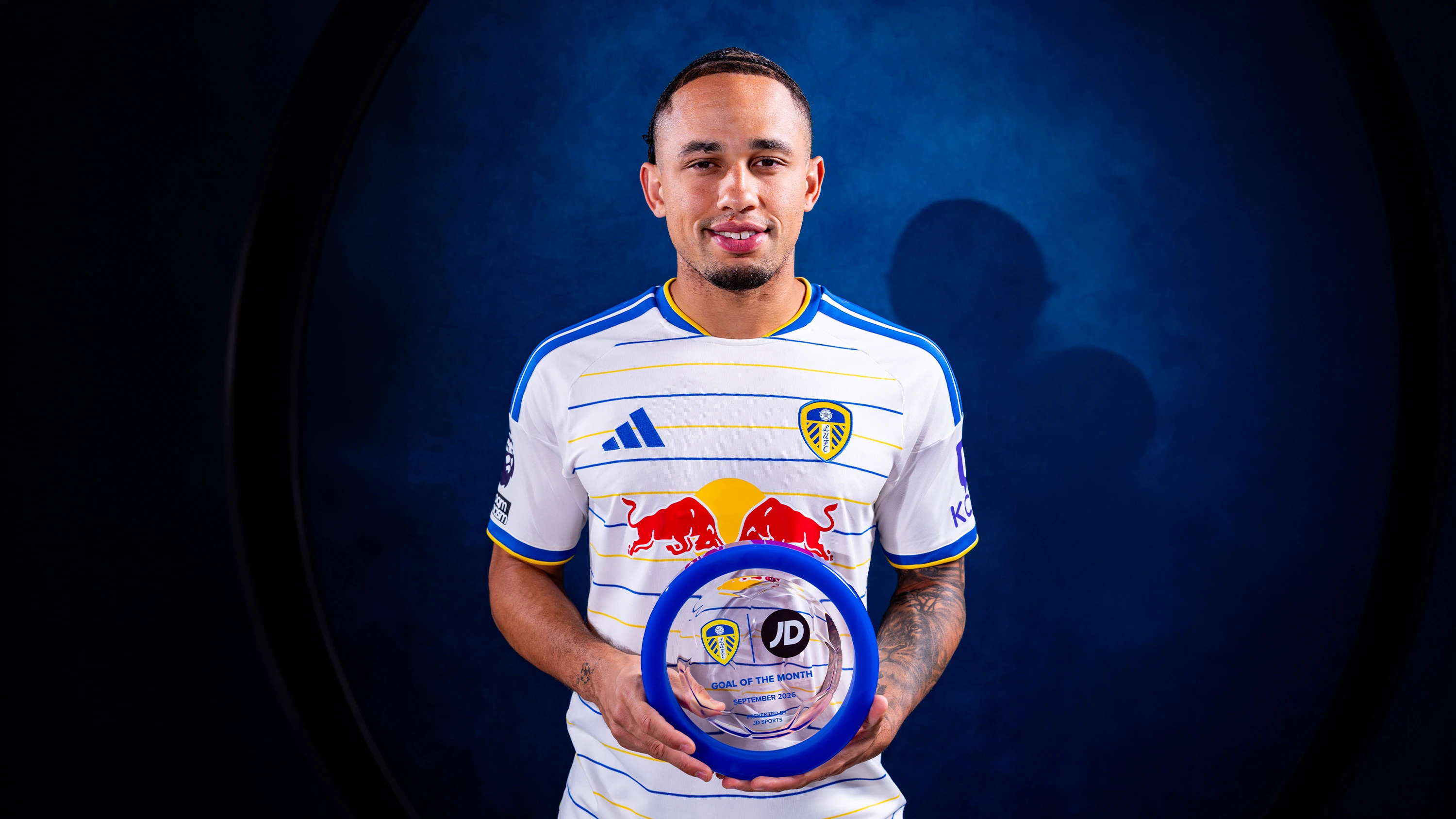 Noah Okafor Goal of the Month Oct 26 Holding award