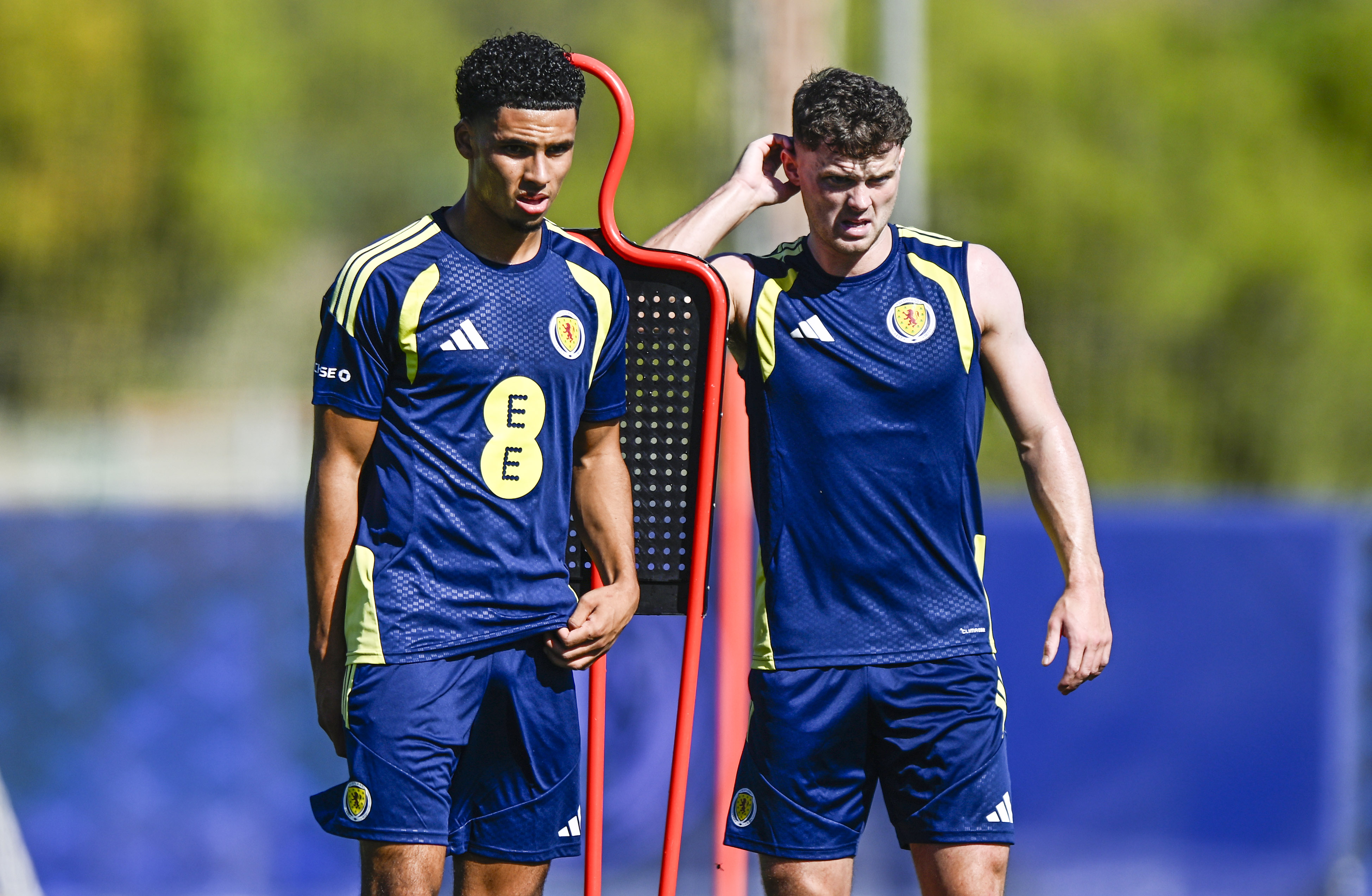 Scotland's Kristi Montgomery and Josh McPake during training in La Manga