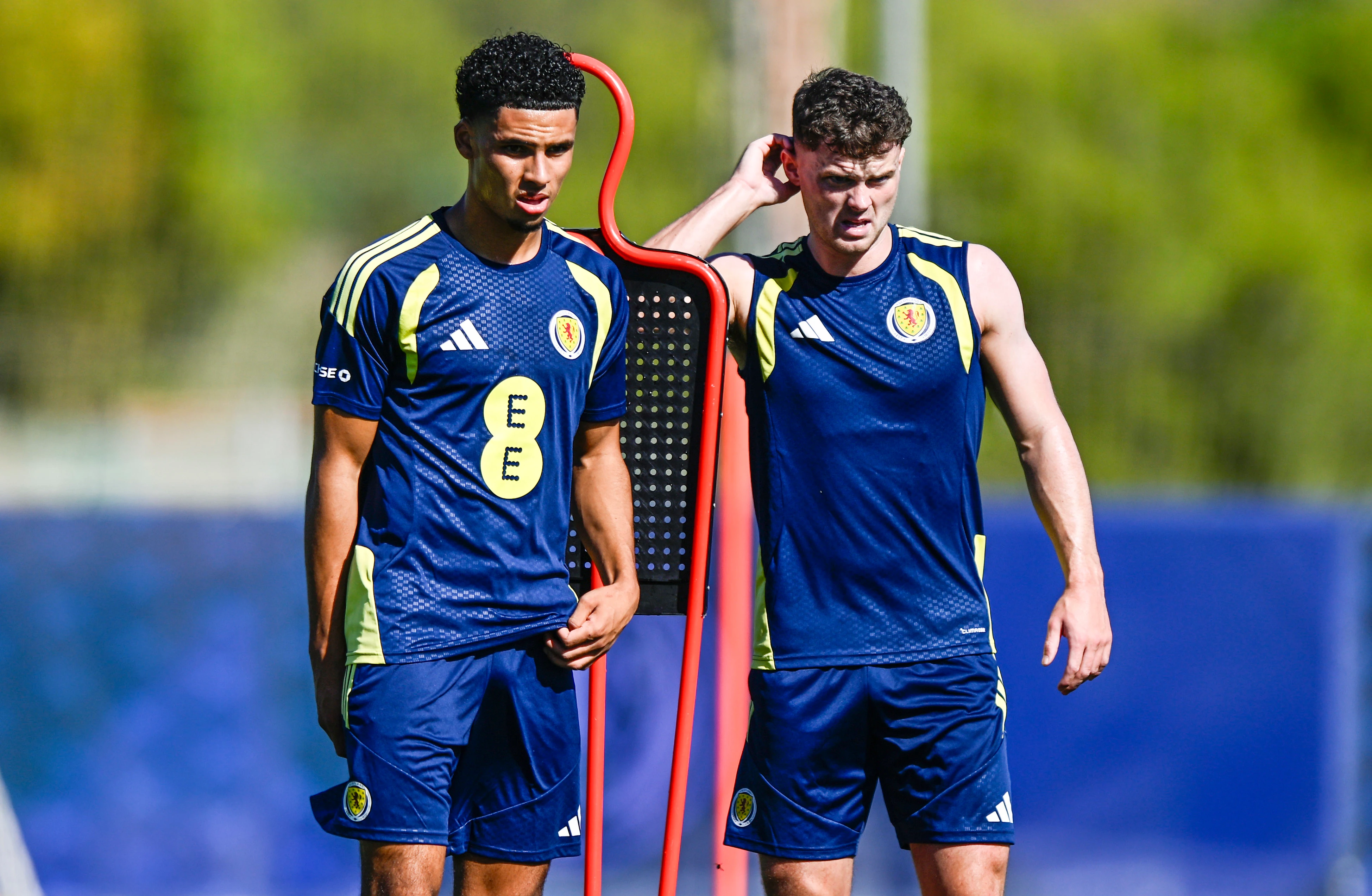 Scotland's Kristi Montgomery and Josh McPake during training in La Manga