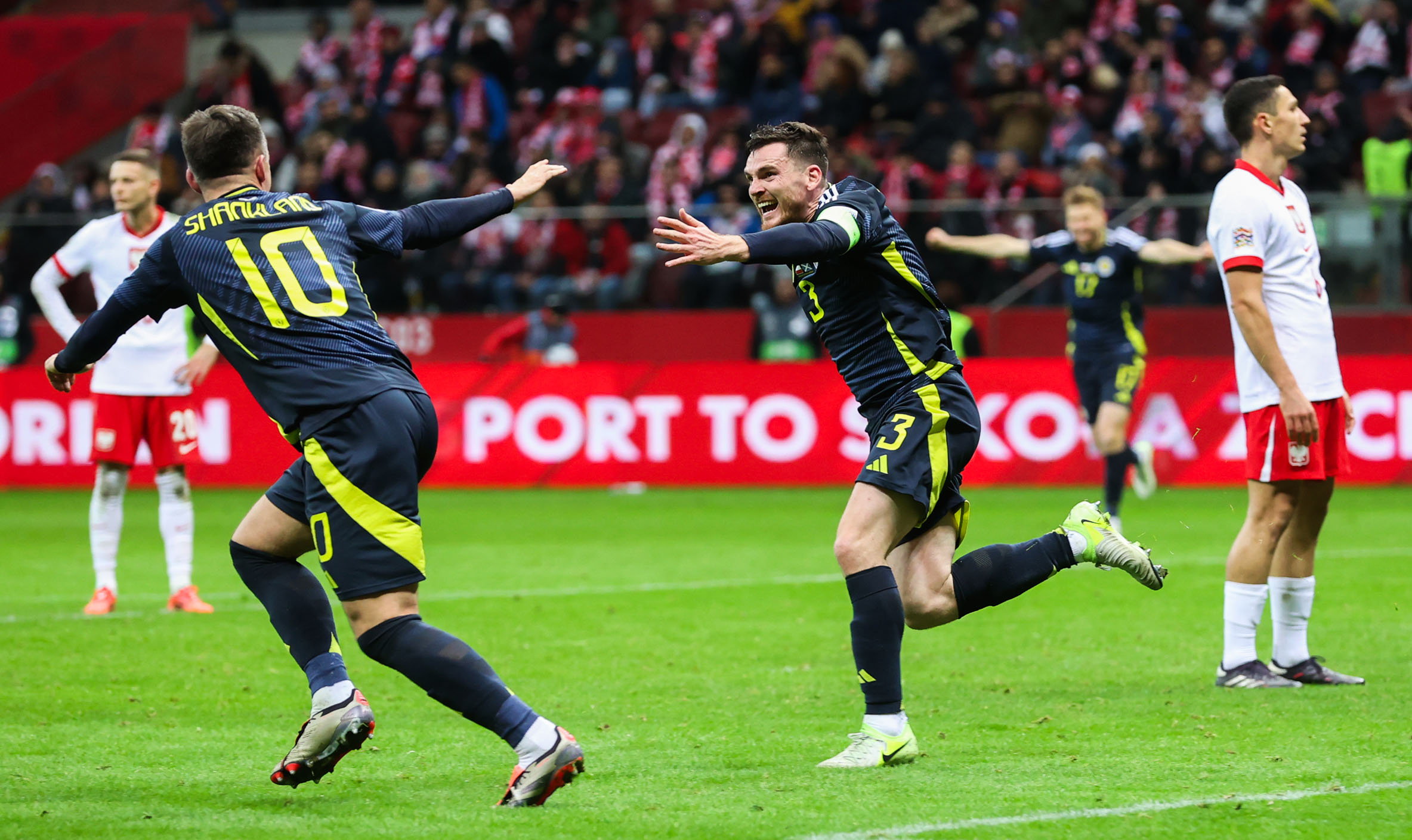Scotland captain Andy Robertson reached 100 caps against North Macedonia