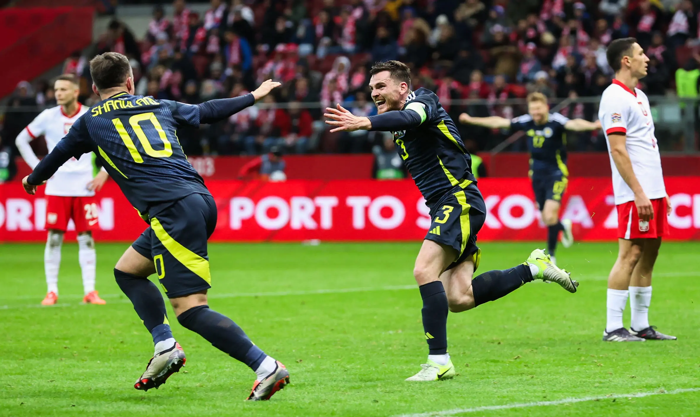 Scotland captain Andy Robertson reached 100 caps against North Macedonia