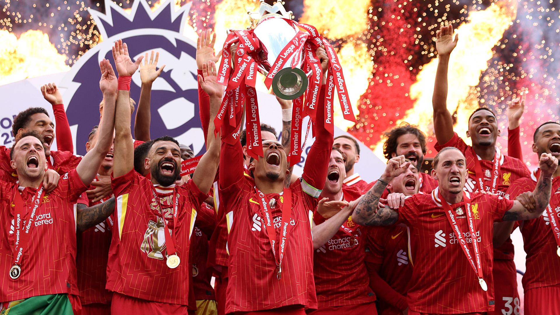 In photos: Liverpool lift the Premier League trophy at Anfield