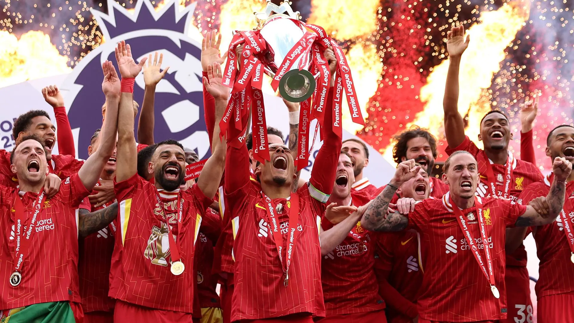 In photos: Liverpool lift the Premier League trophy at Anfield
