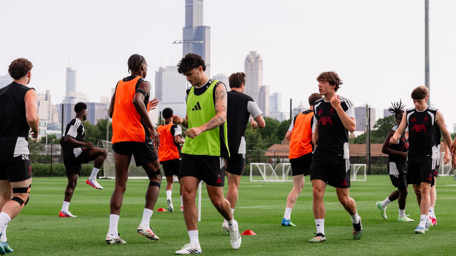 Photos: Stefan Bajcetic involved in latest Liverpool training session in Chicago