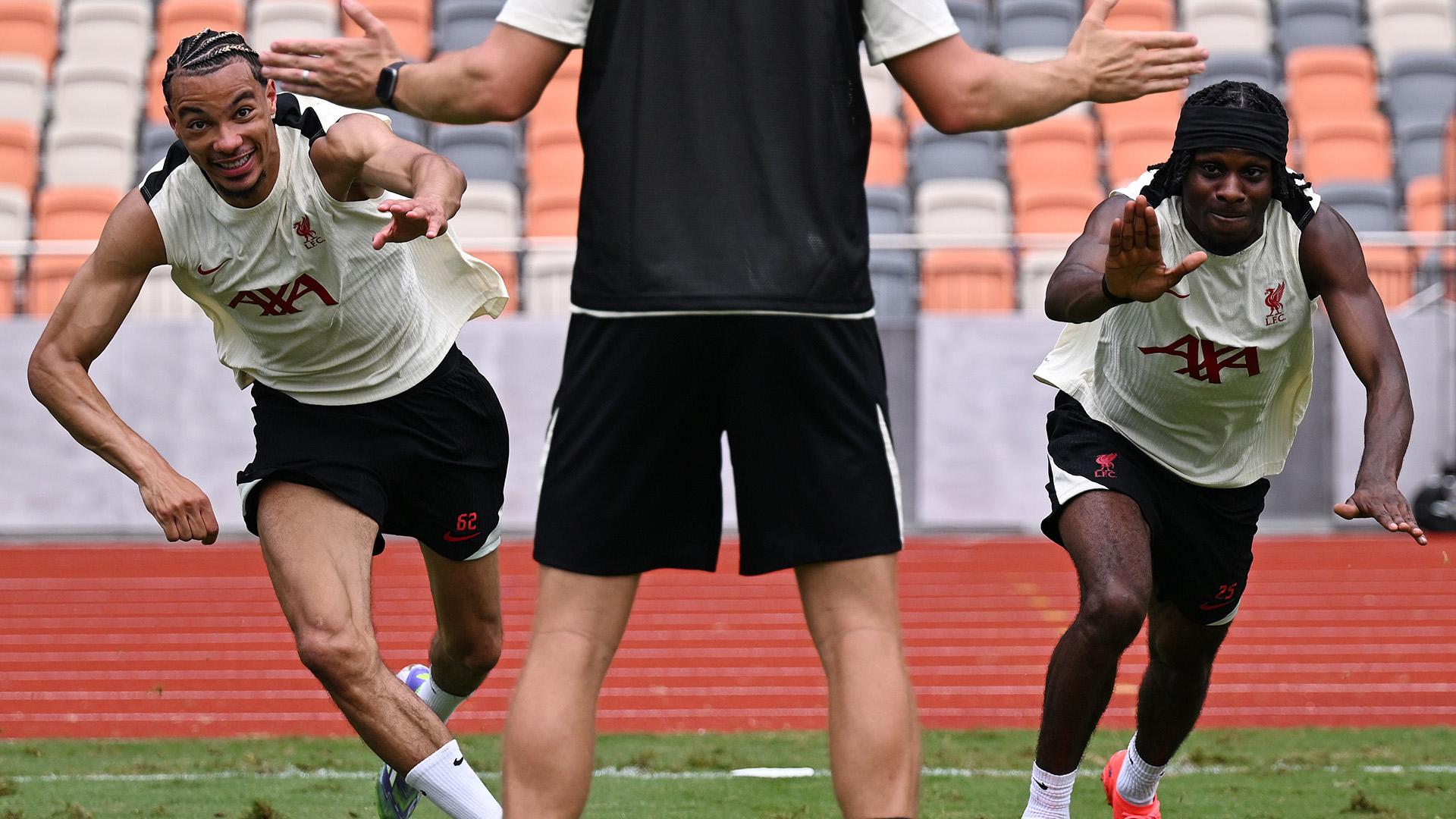 In photos: A first Liverpool training session for Hugo Ekitike in Hong Kong