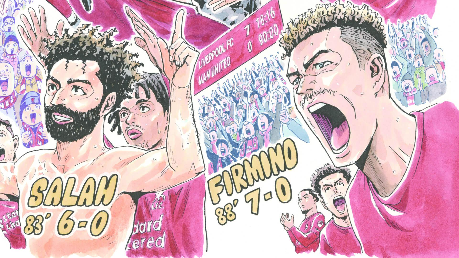 Special manga artwork of Liverpool 7-0 Man Utd unveiled by Kodansha