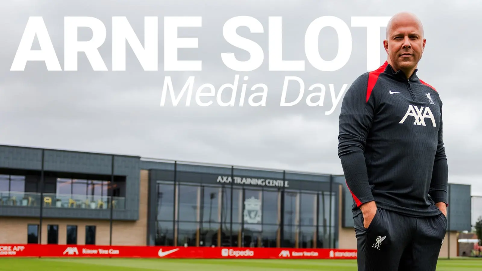 Watch: Interview, photoshoot and more - behind the scenes with Arne Slot at AXA Training Centre
