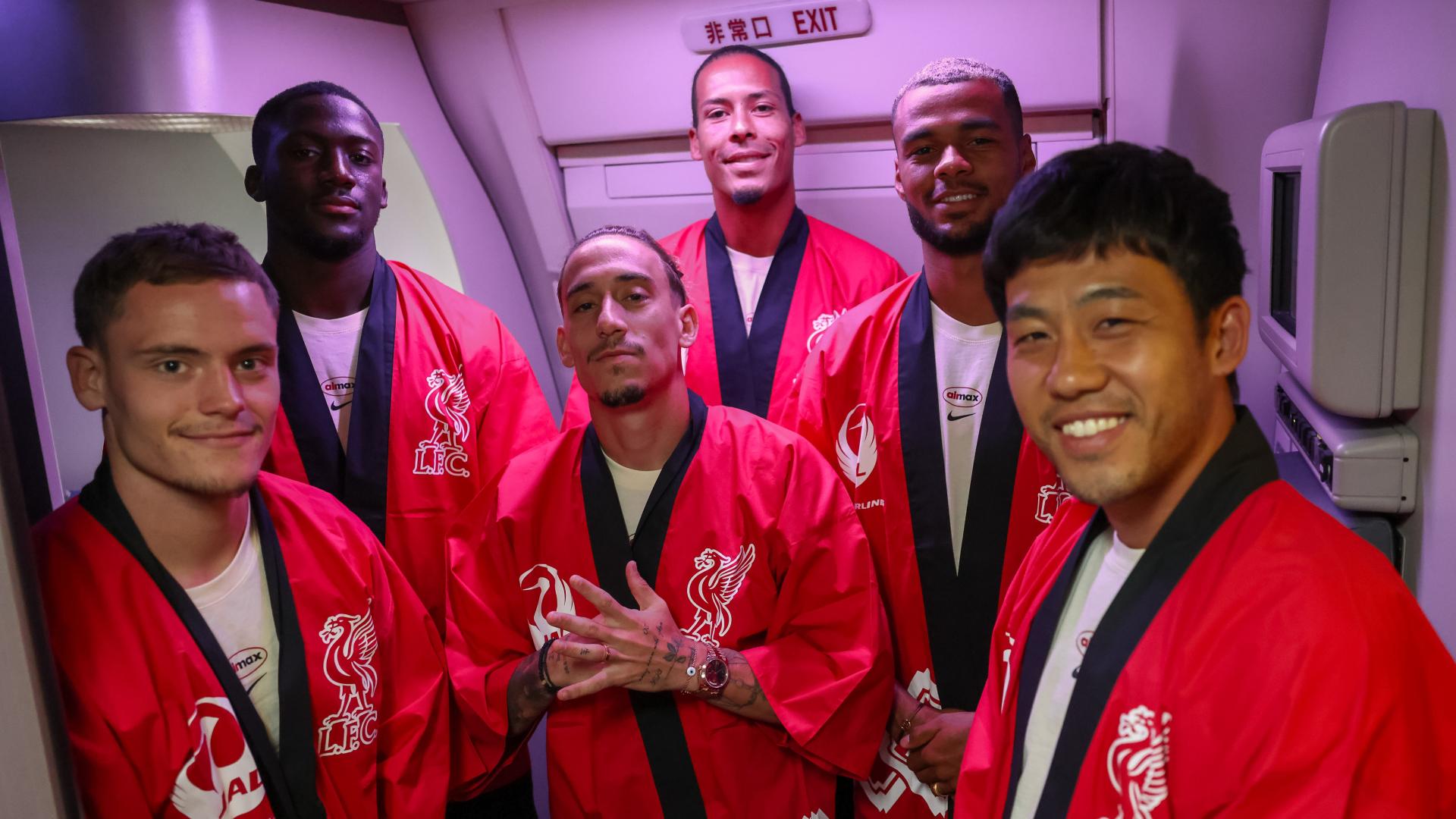 Reds recreate iconic Beatles happi coat photo upon arrival in Japan