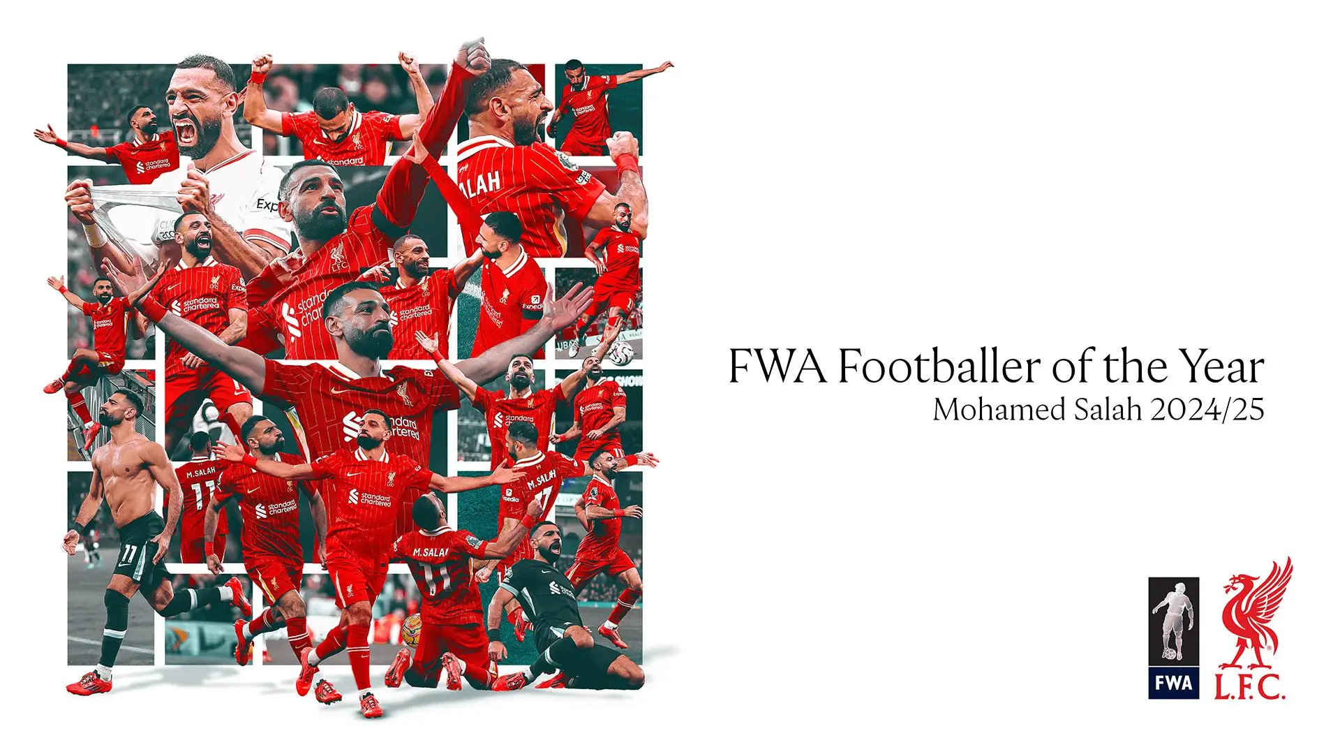 Mohamed Salah named 2025 FWA Footballer of the Year
