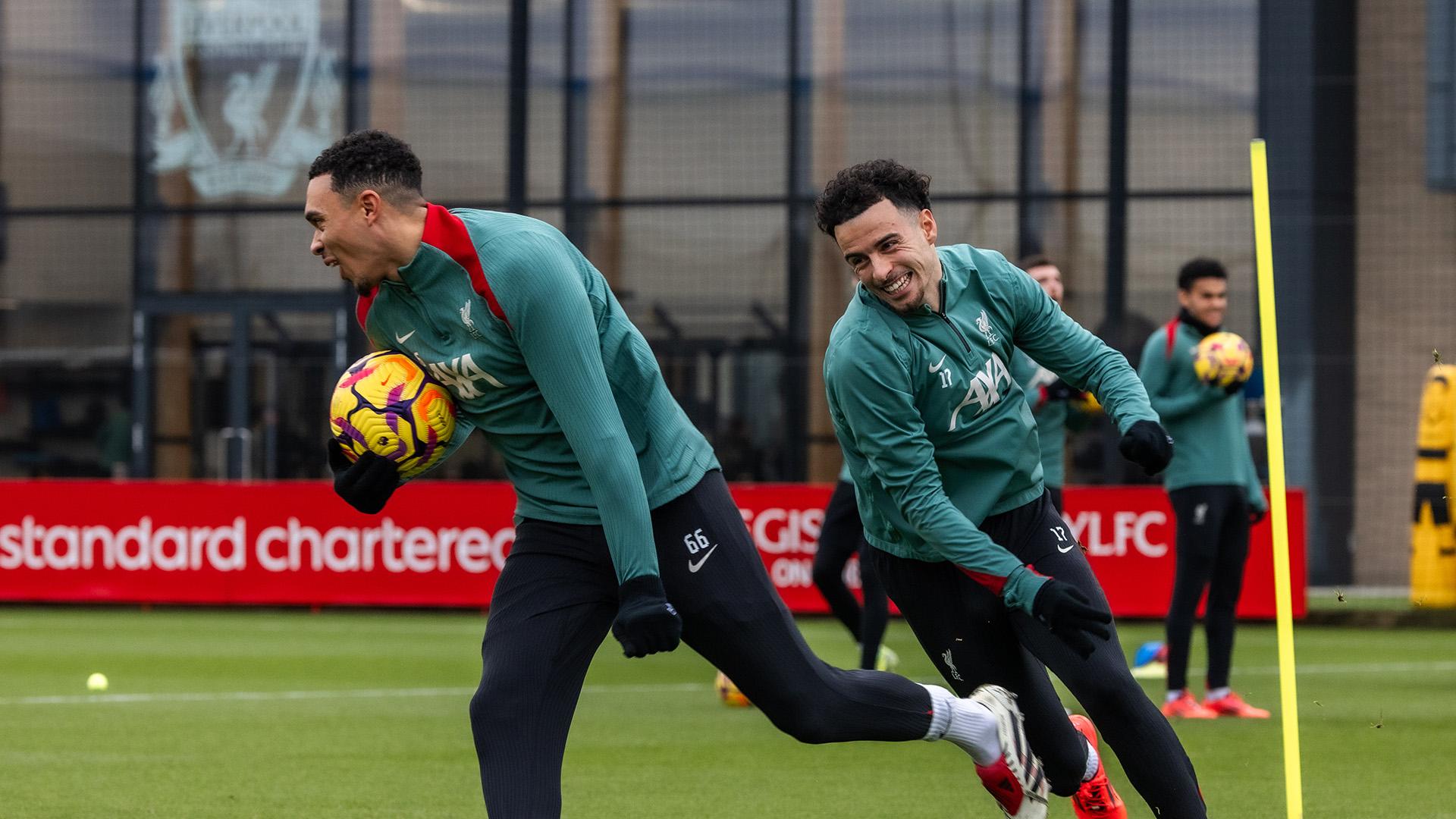 Training photos: Liverpool's pre-Fulham work on Thursday