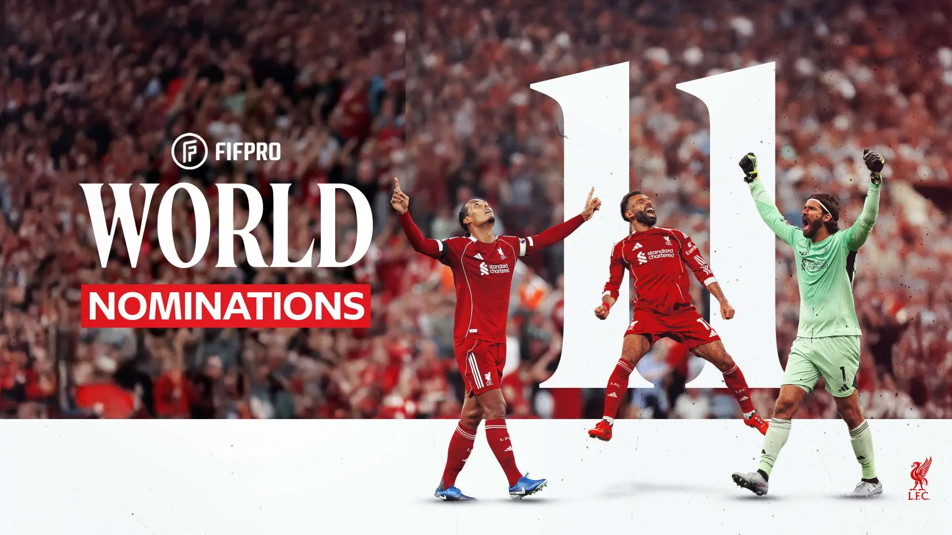 Three Liverpool players named on 2025 FIFPRO Men's World 11 shortlist