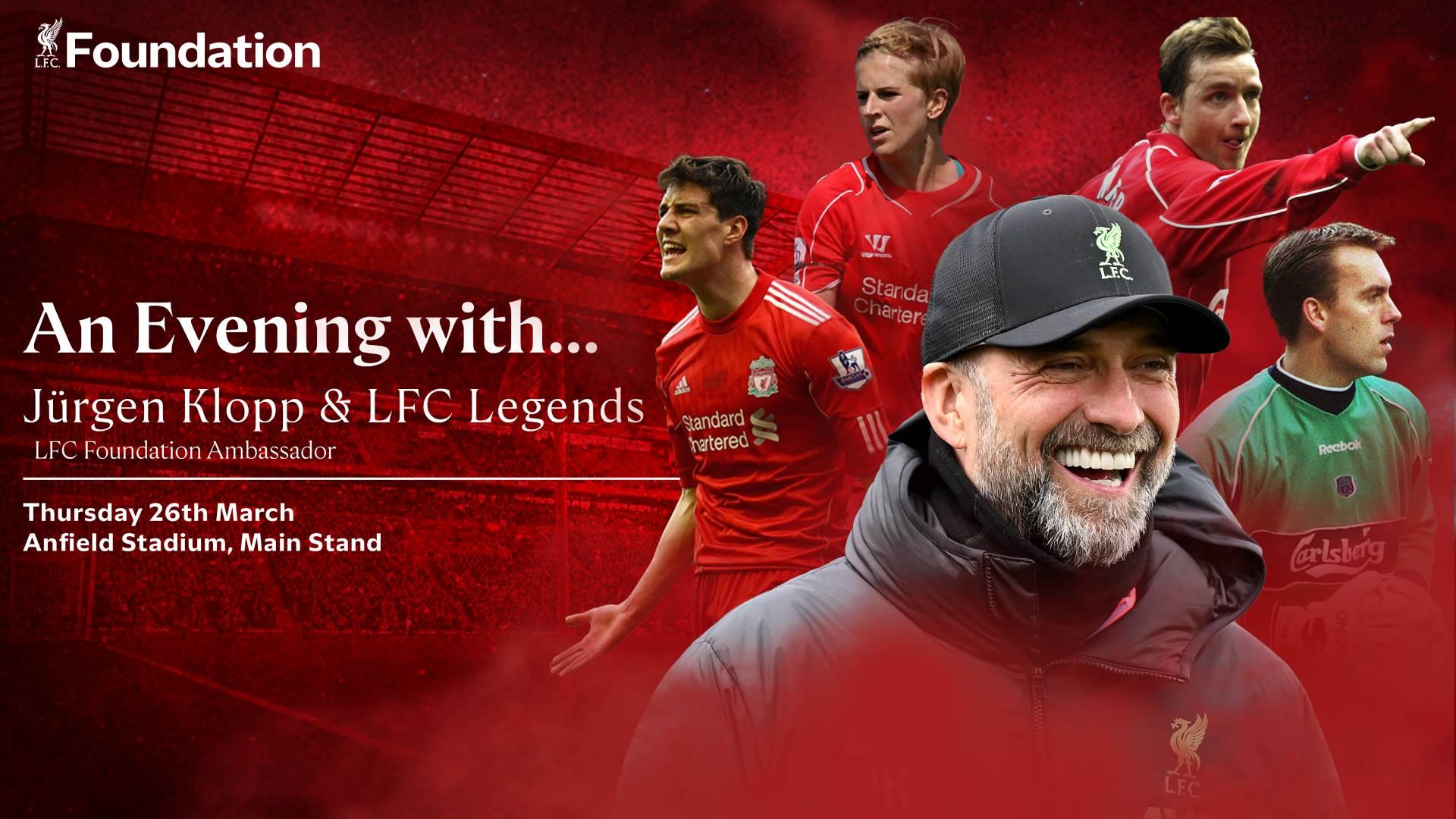 Book now: An evening with Jürgen Klopp and LFC Legends at Anfield