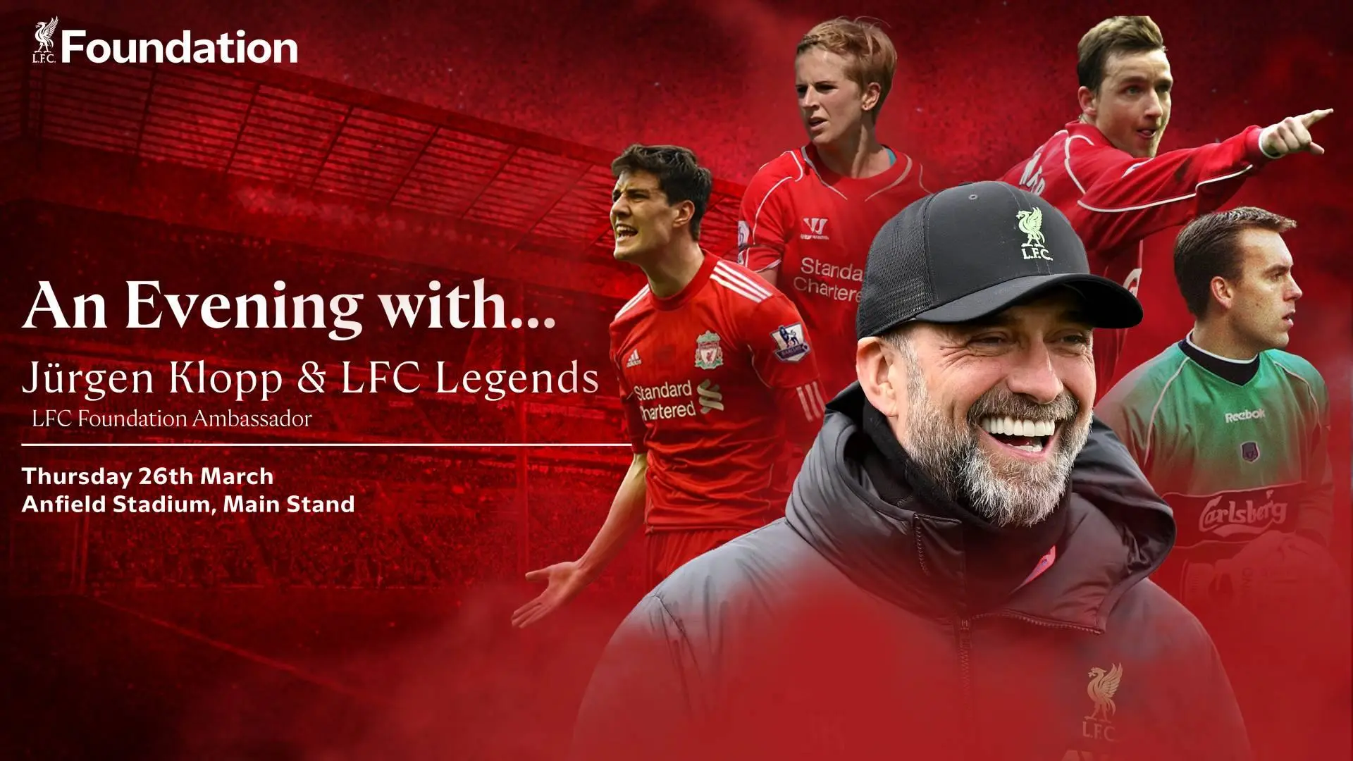Book now: An evening with Jürgen Klopp and LFC Legends at Anfield