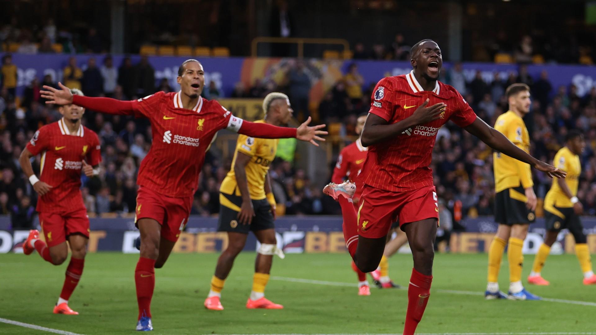 Eight great photos of Ibrahima Konate's first Premier League goal