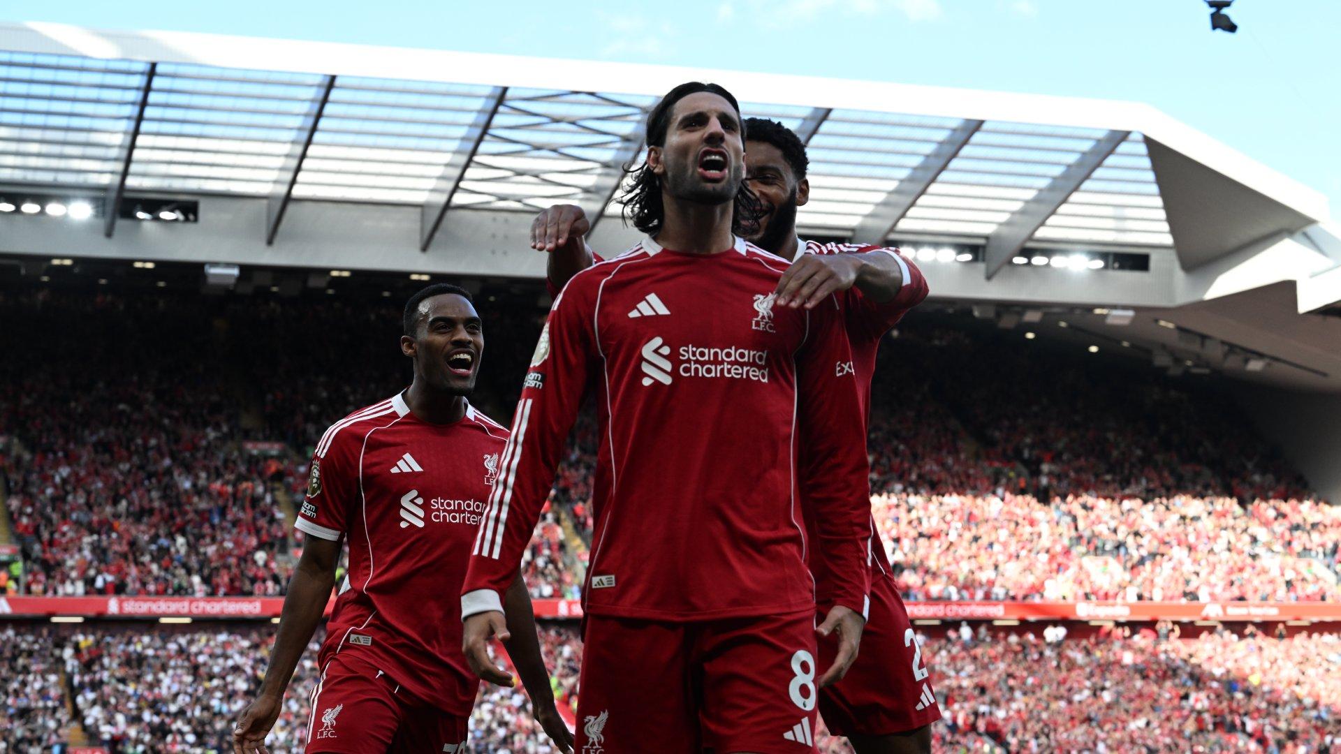 Dominik Szoboszlai's stunning late free-kick sees Liverpool beat Arsenal at Anfield