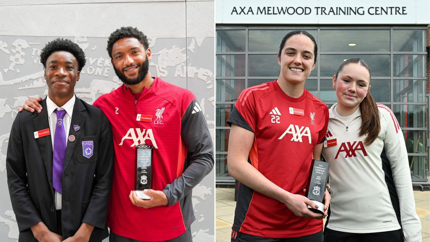 Joe Gomez and Faye Kirby win PFA Community Champion awards