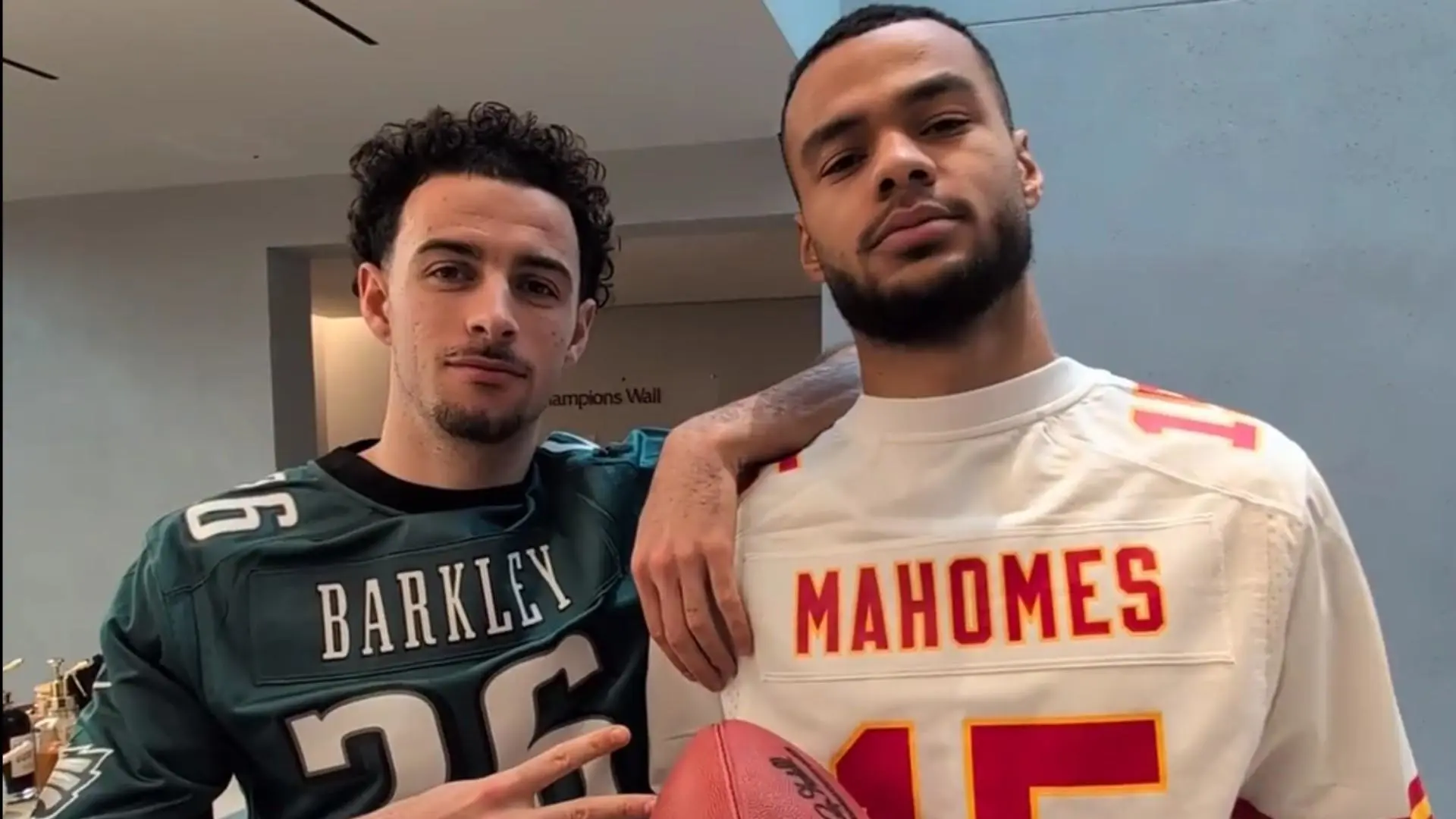 Watch: Liverpool players' Super Bowl LIX picks and touchdown celebrations