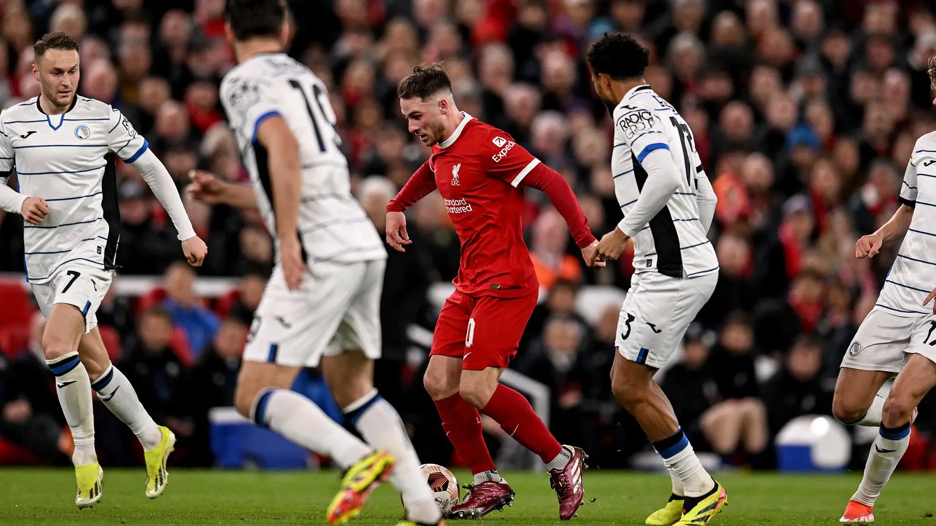 Liverpool beaten by Atalanta in Europa League quarter-final first leg at Anfield