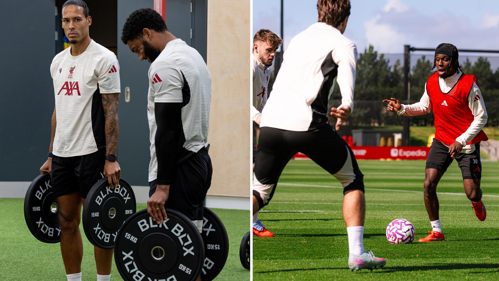 Free-kick debate, pass-and-move and the grip challenge - things spotted at training on Friday