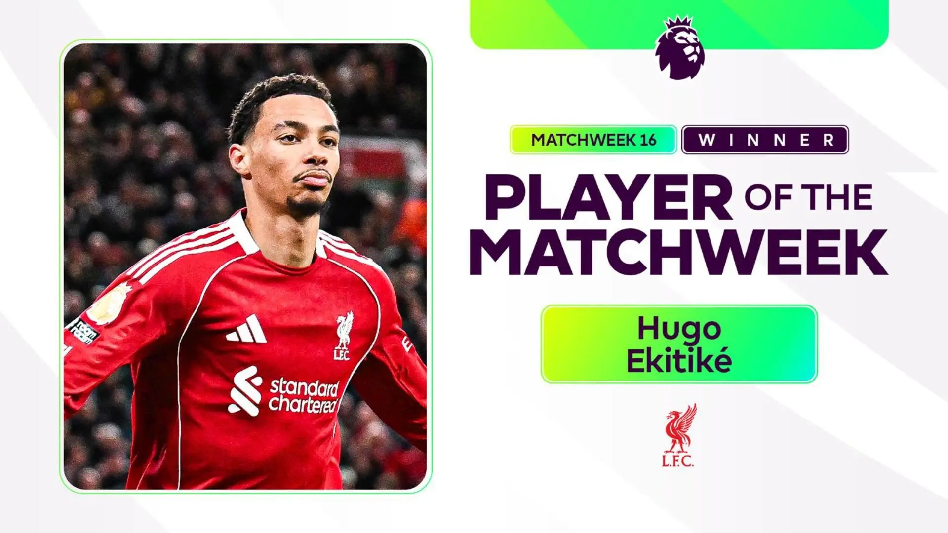 Hugo Ekitike voted Premier League Player of the Matchweek