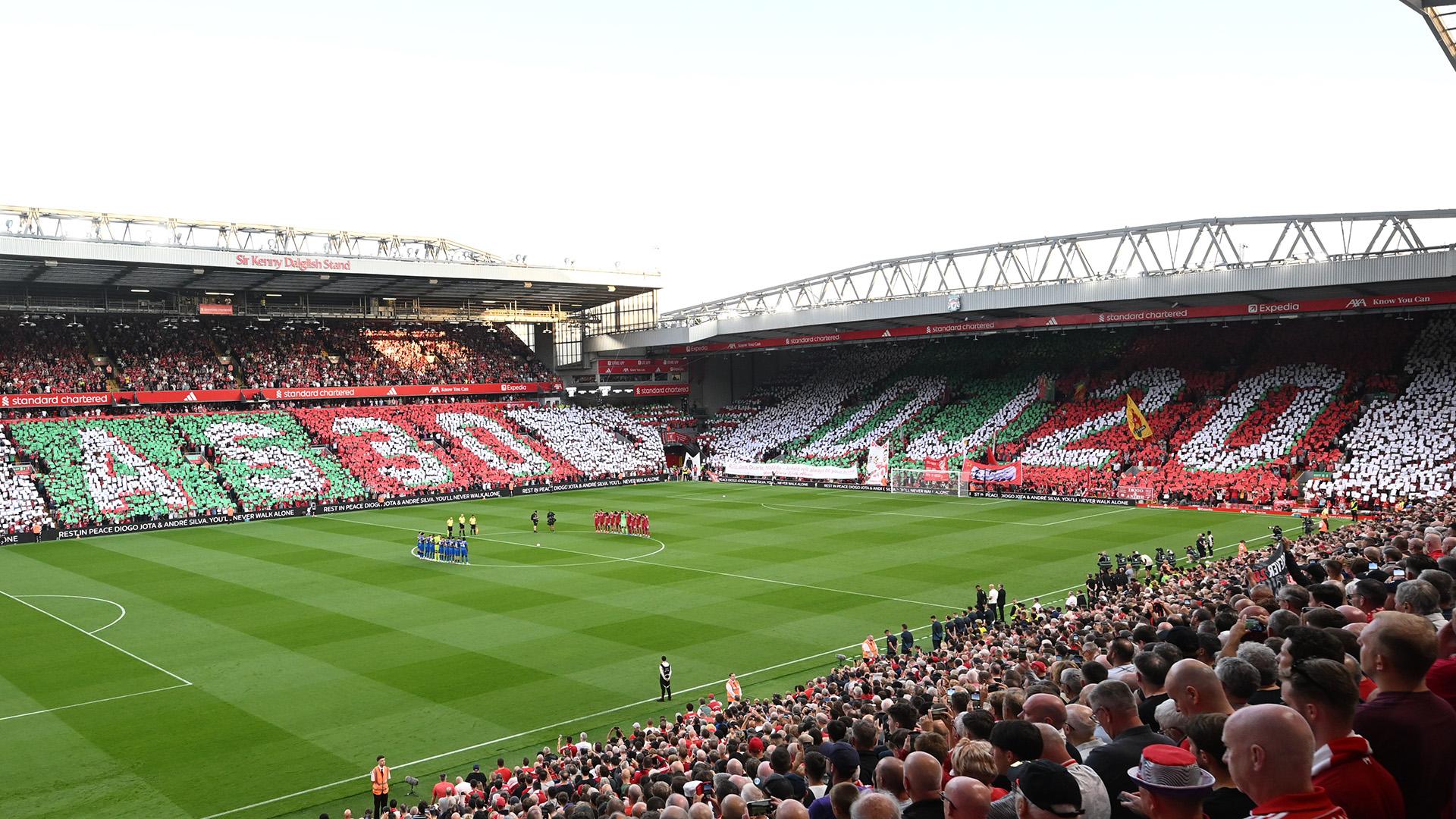 Anfield tributes for Diogo Jota and Andre Silva at Liverpool v Bournemouth