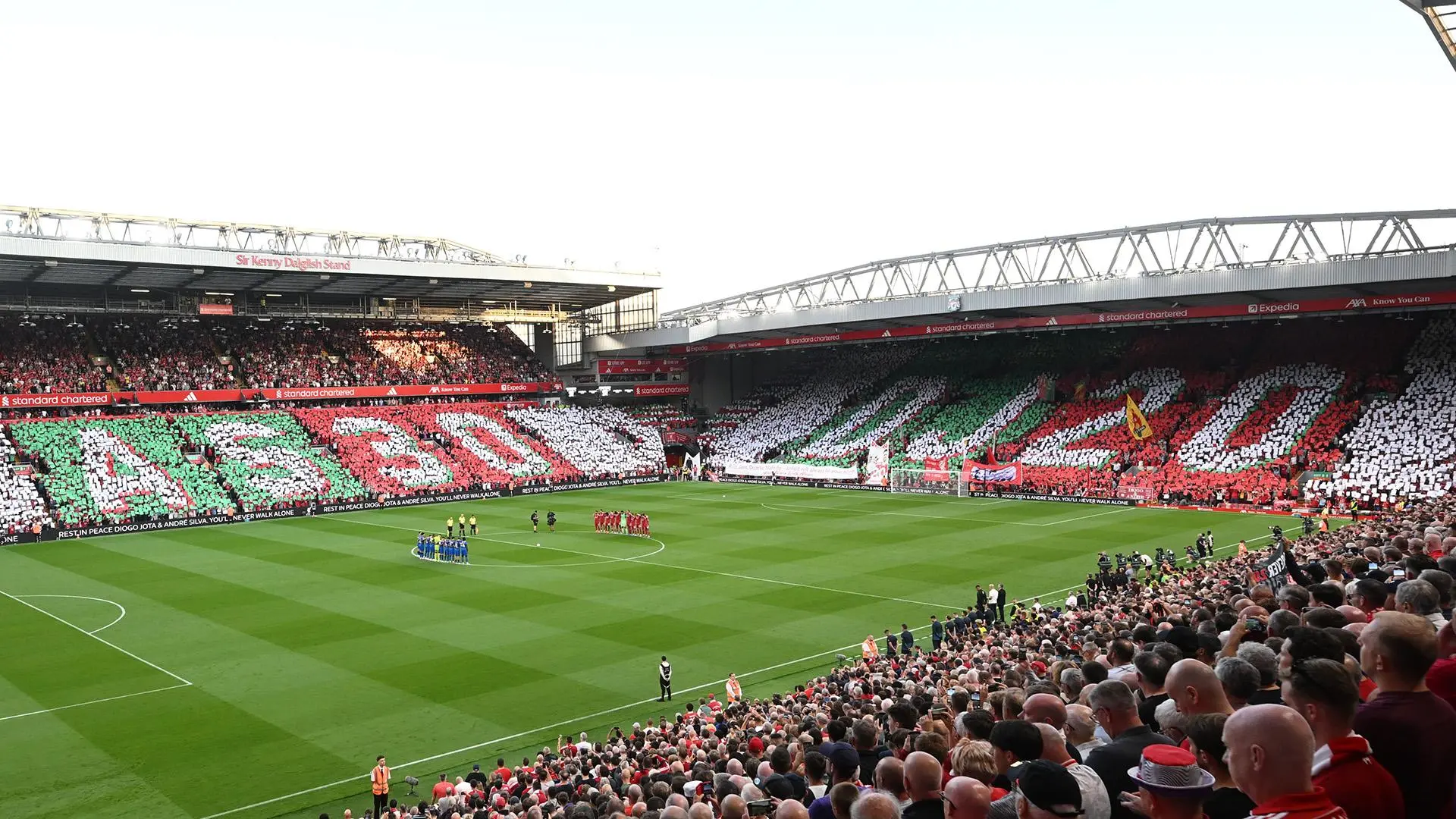 Anfield tributes for Diogo Jota and Andre Silva at Liverpool v Bournemouth