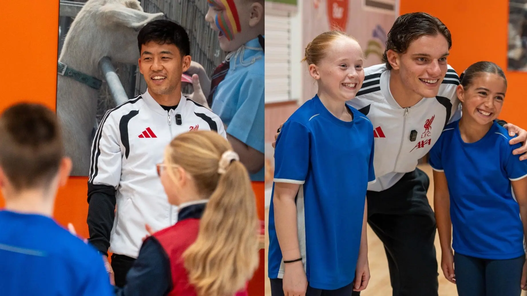 Wataru Endo and Giovanni Leoni surprise local primary school children with LFC Foundation