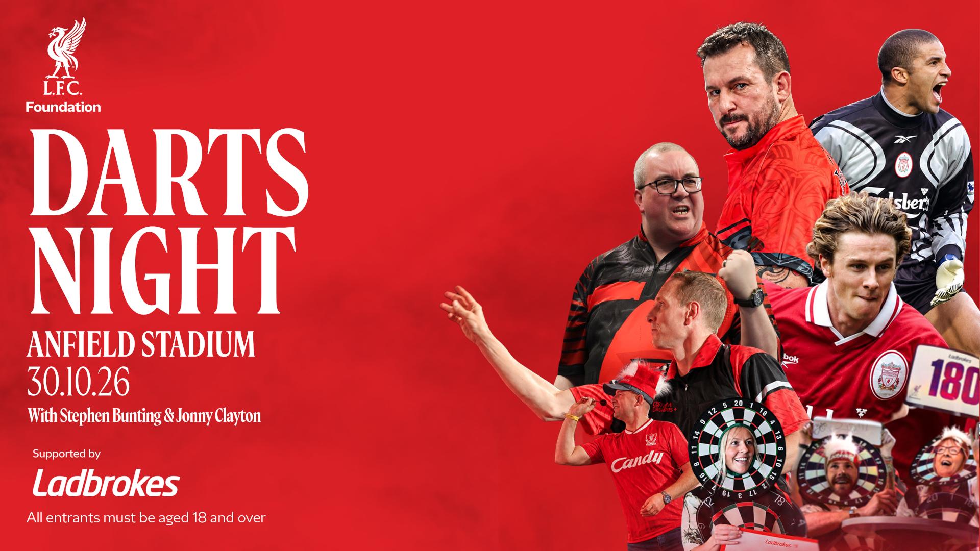 LFC Foundation confirms Stephen Bunting and Jonny Clayton for annual Darts Night at Anfield