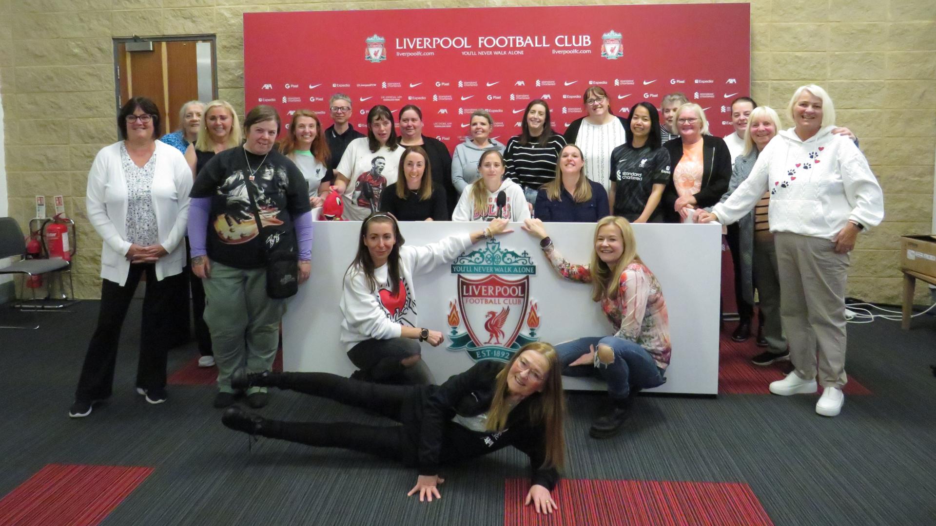 LFC Foundation's women's walking football team celebrate anniversary with Melwood visit