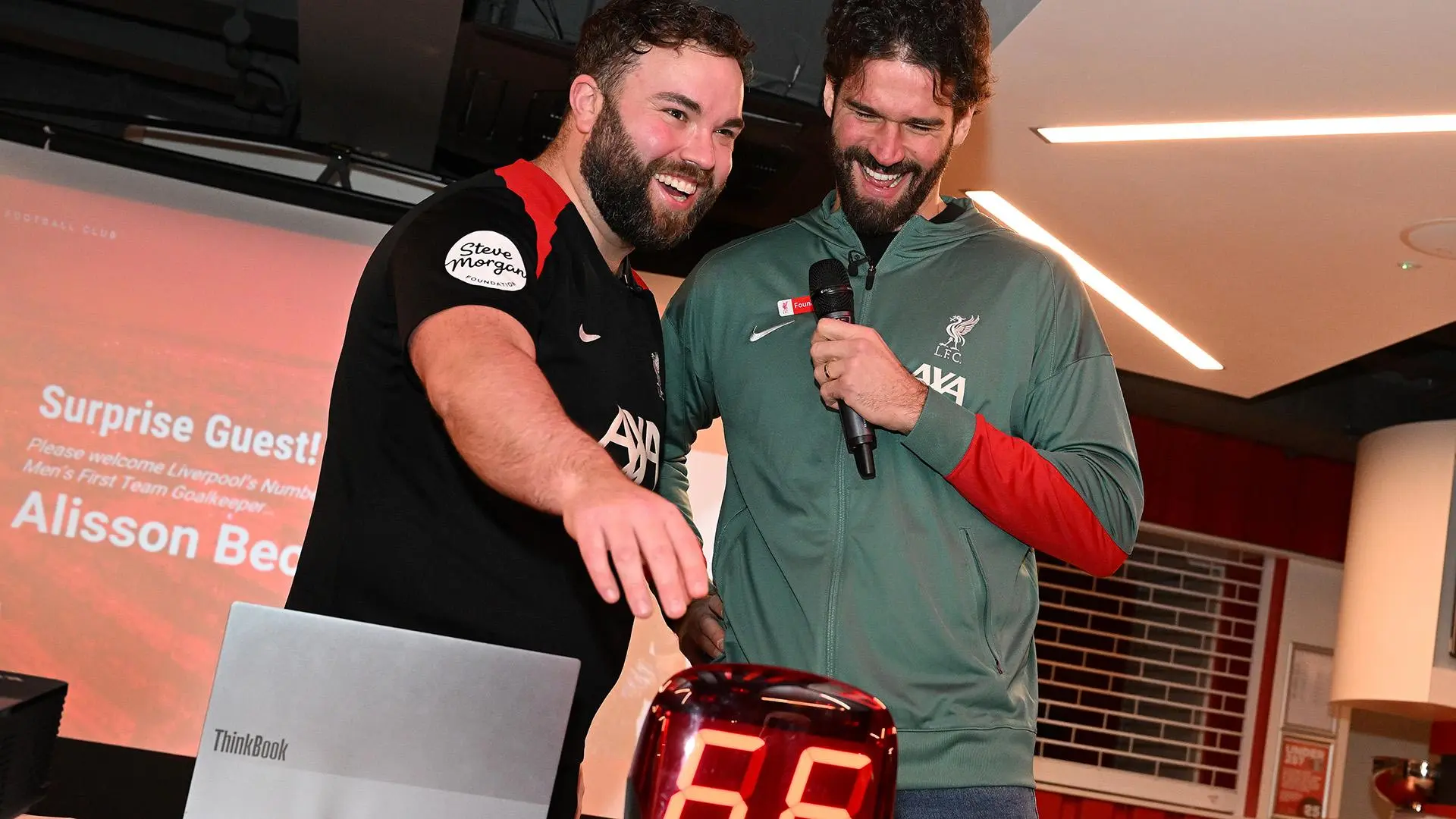 Alisson Becker surprises LFC Foundation's Premier League Community Captain