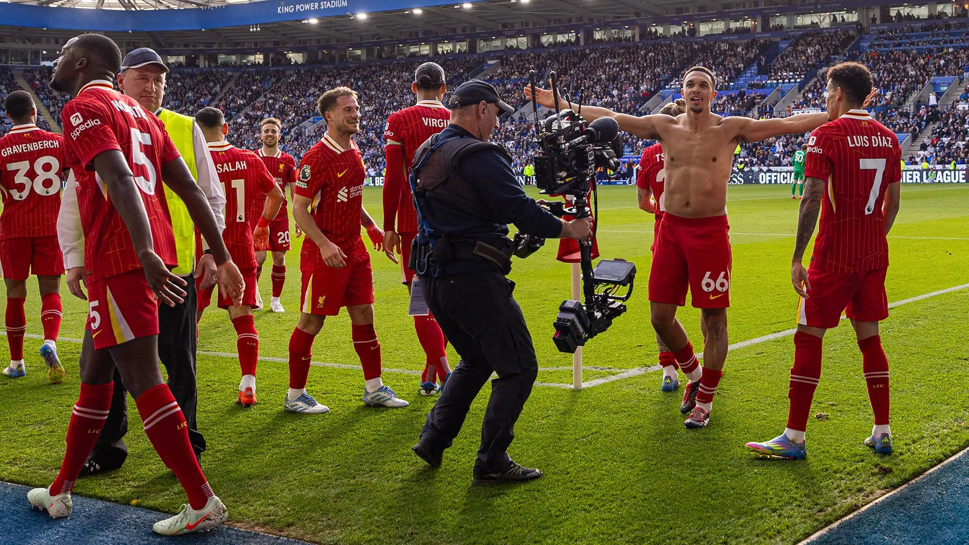 Who was Liverpool's Carlsberg Player of the Match at Leicester?