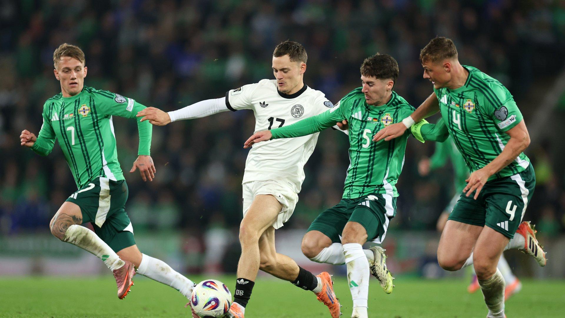 Internationals: Florian Wirtz, Alexander Isak and Hugo Ekitike in action on Monday