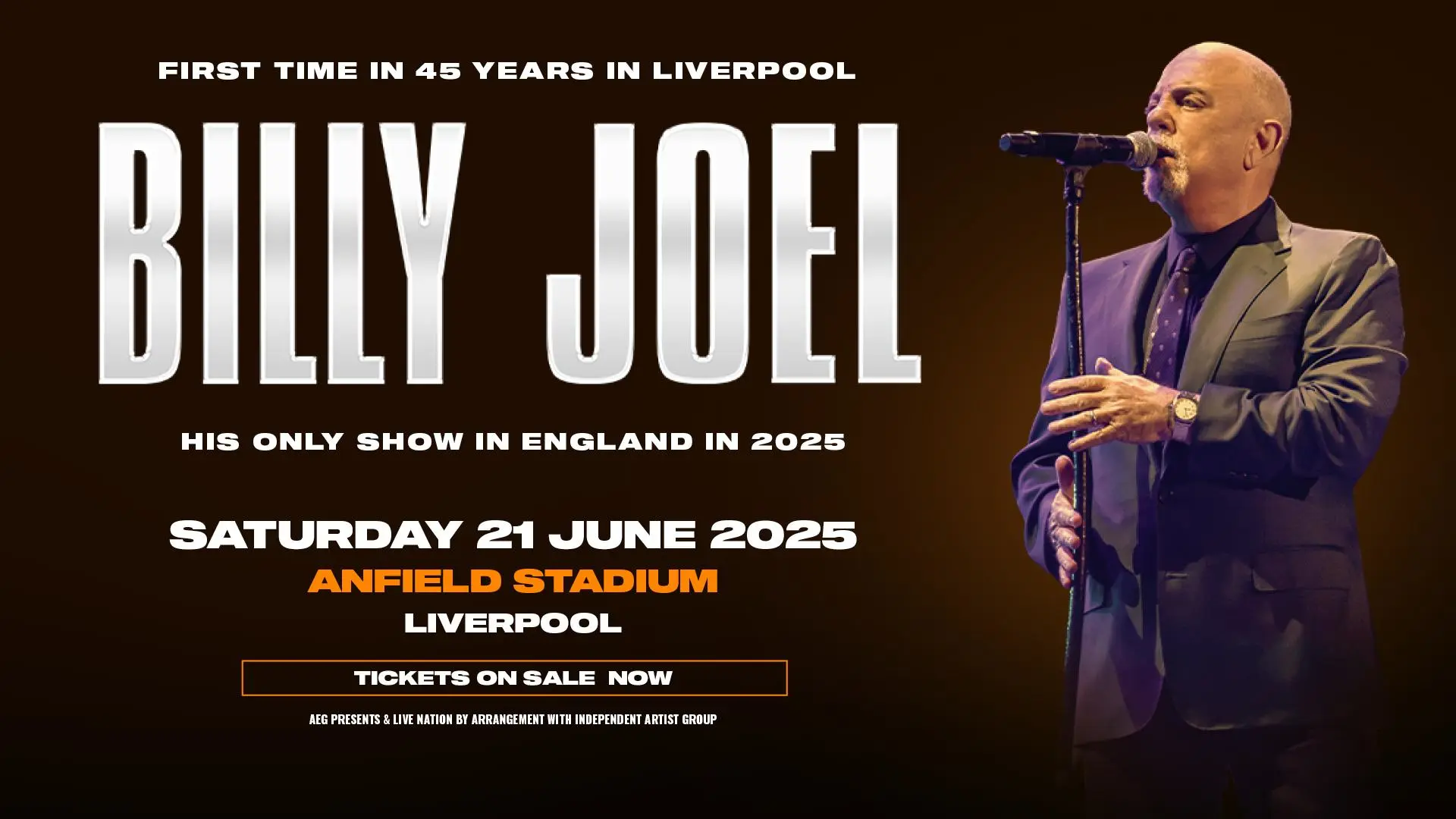 Billy Joel at Anfield: Tickets now on general sale