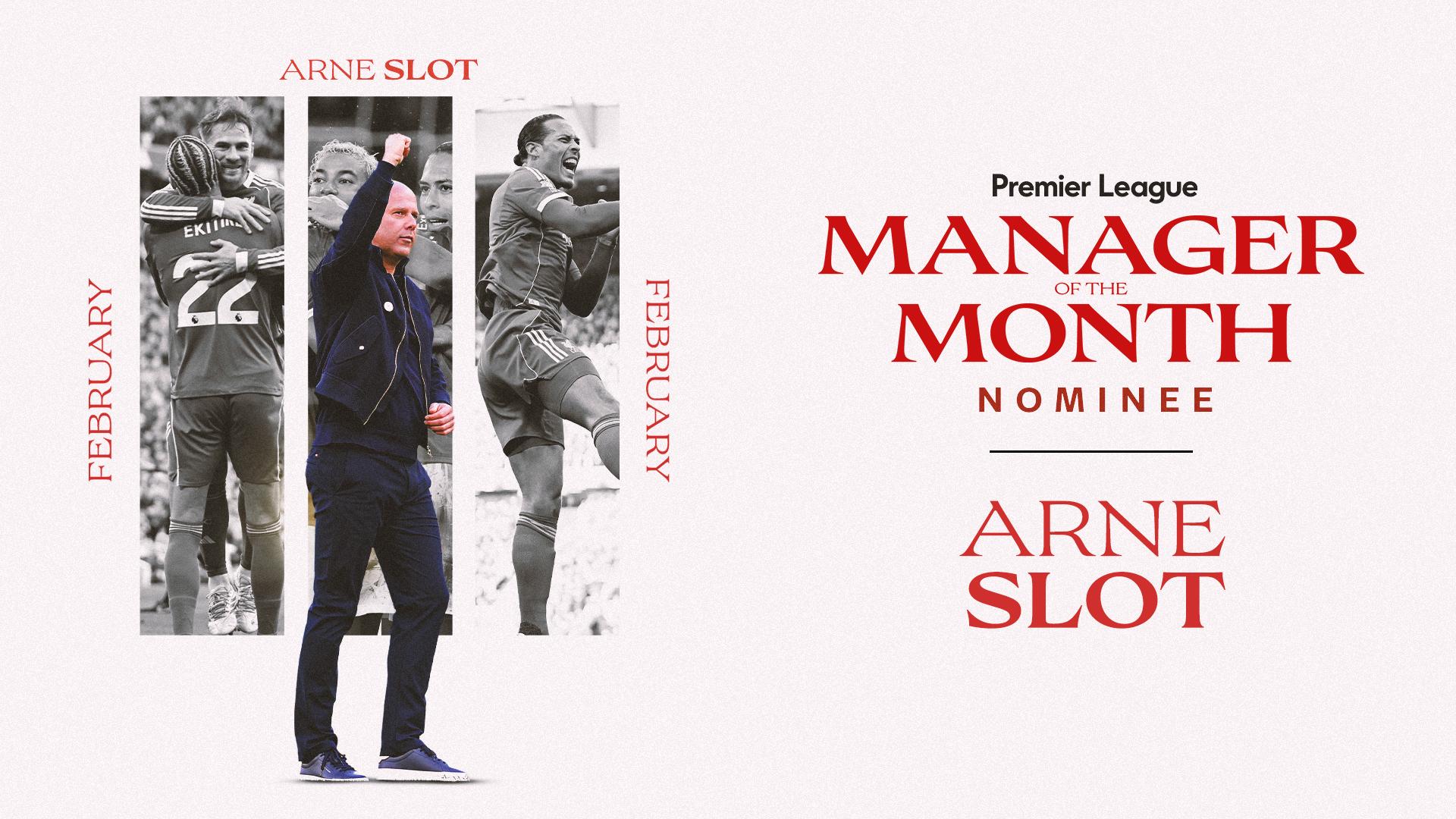 Arne Slot receives Premier League Manager of the Month nomination