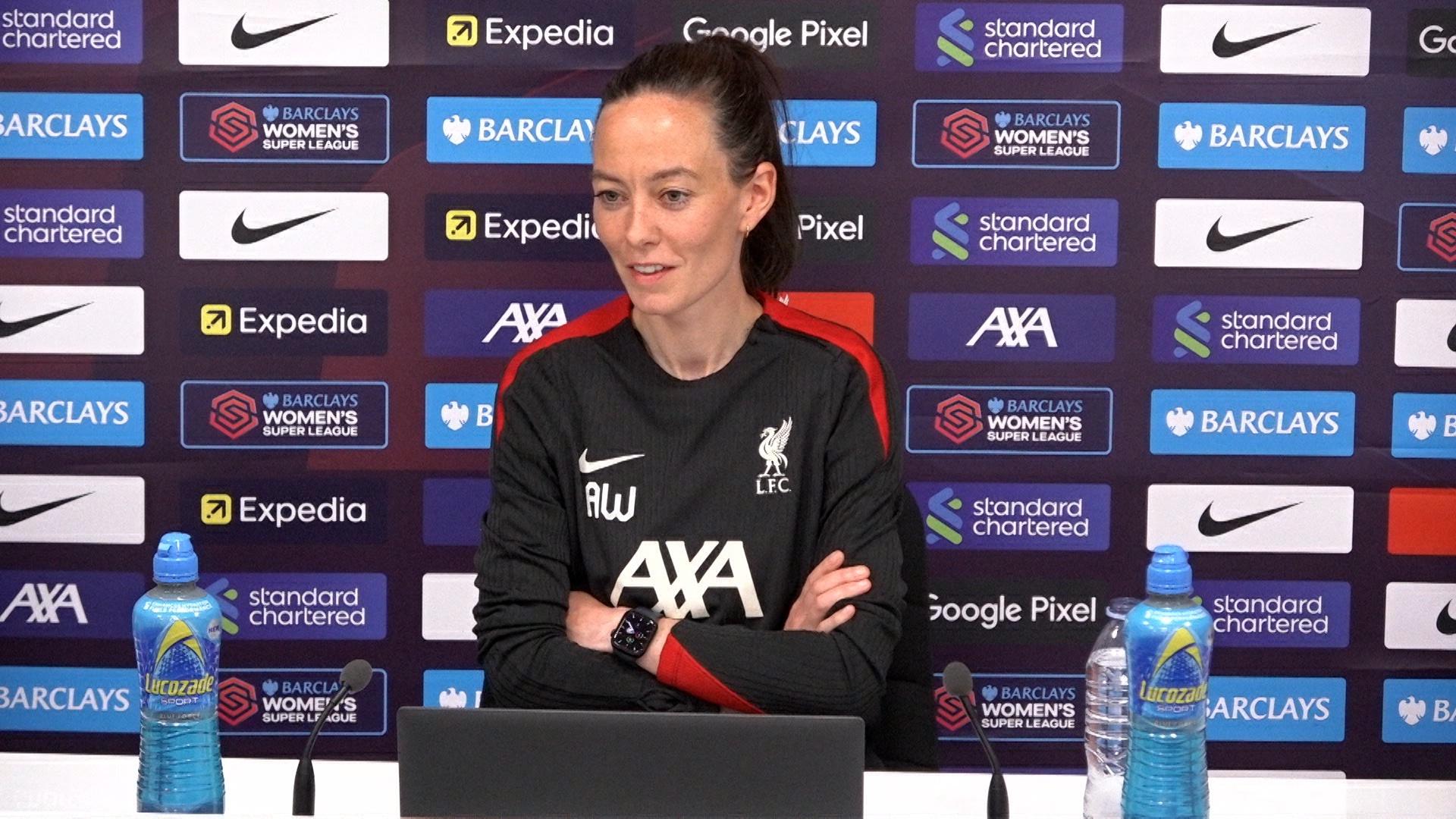 Watch Amber Whiteley's press conference ahead of Anfield Merseyside derby