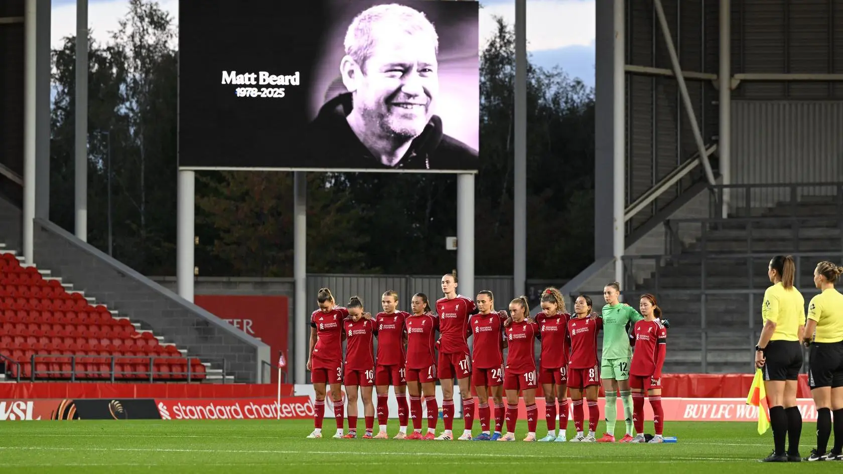Respects paid to Matt Beard during LFC Women v Sunderland