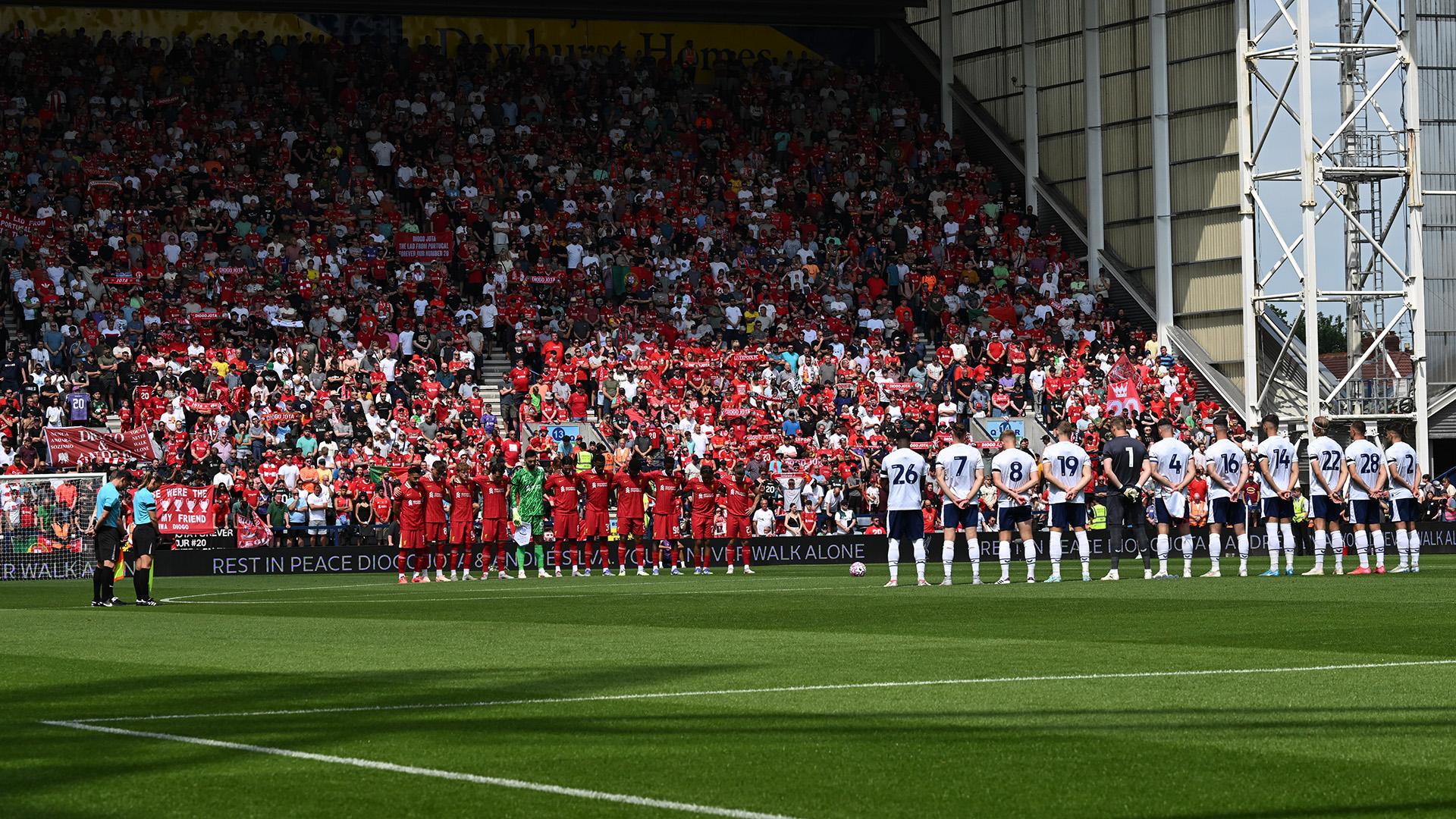 Poignant tributes for Diogo Jota and Andre Silva at Preston v Liverpool