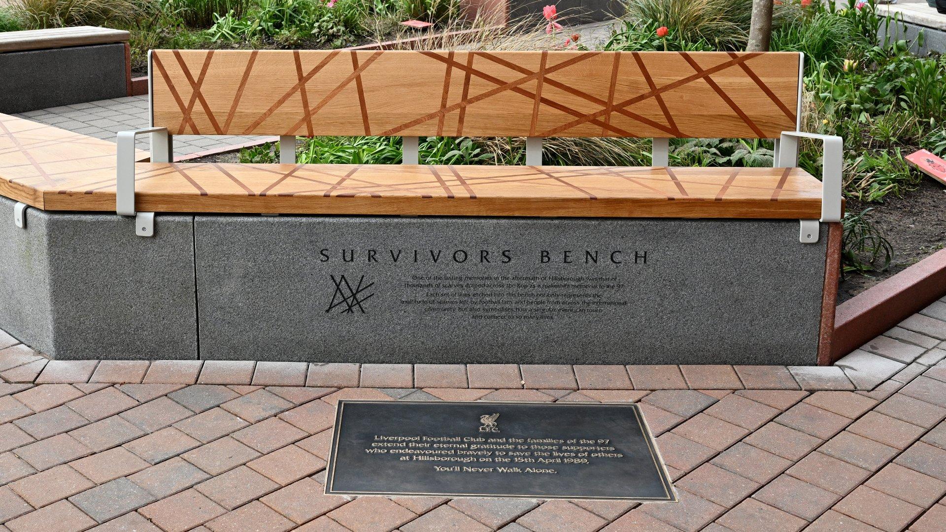 Hillsborough survivors' bench unveiled ahead of 35th anniversary