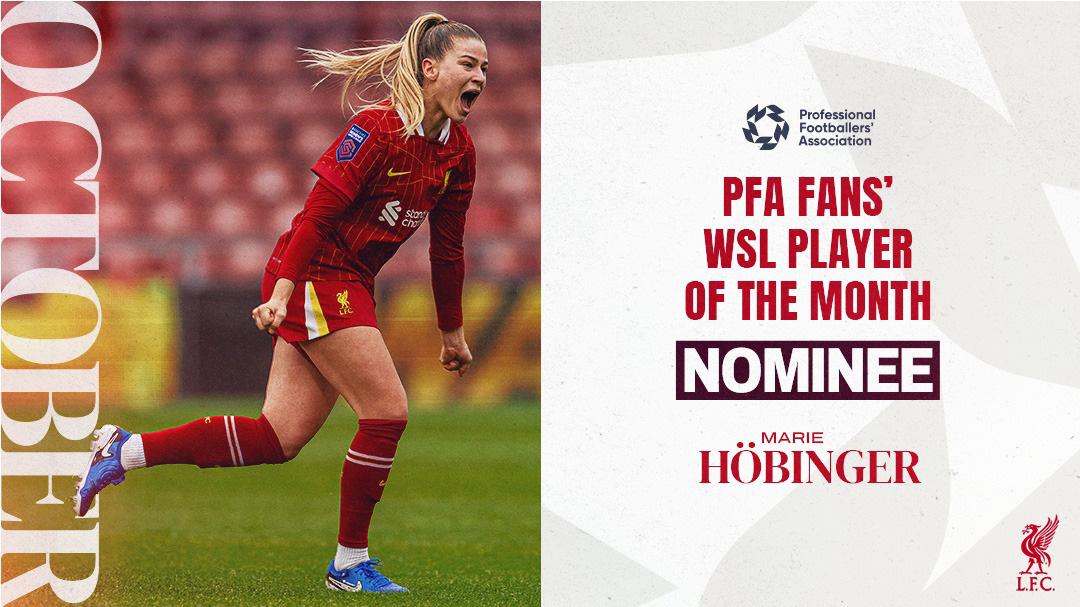 Marie Höbinger up for PFA WSL Fans' Player of the Month
