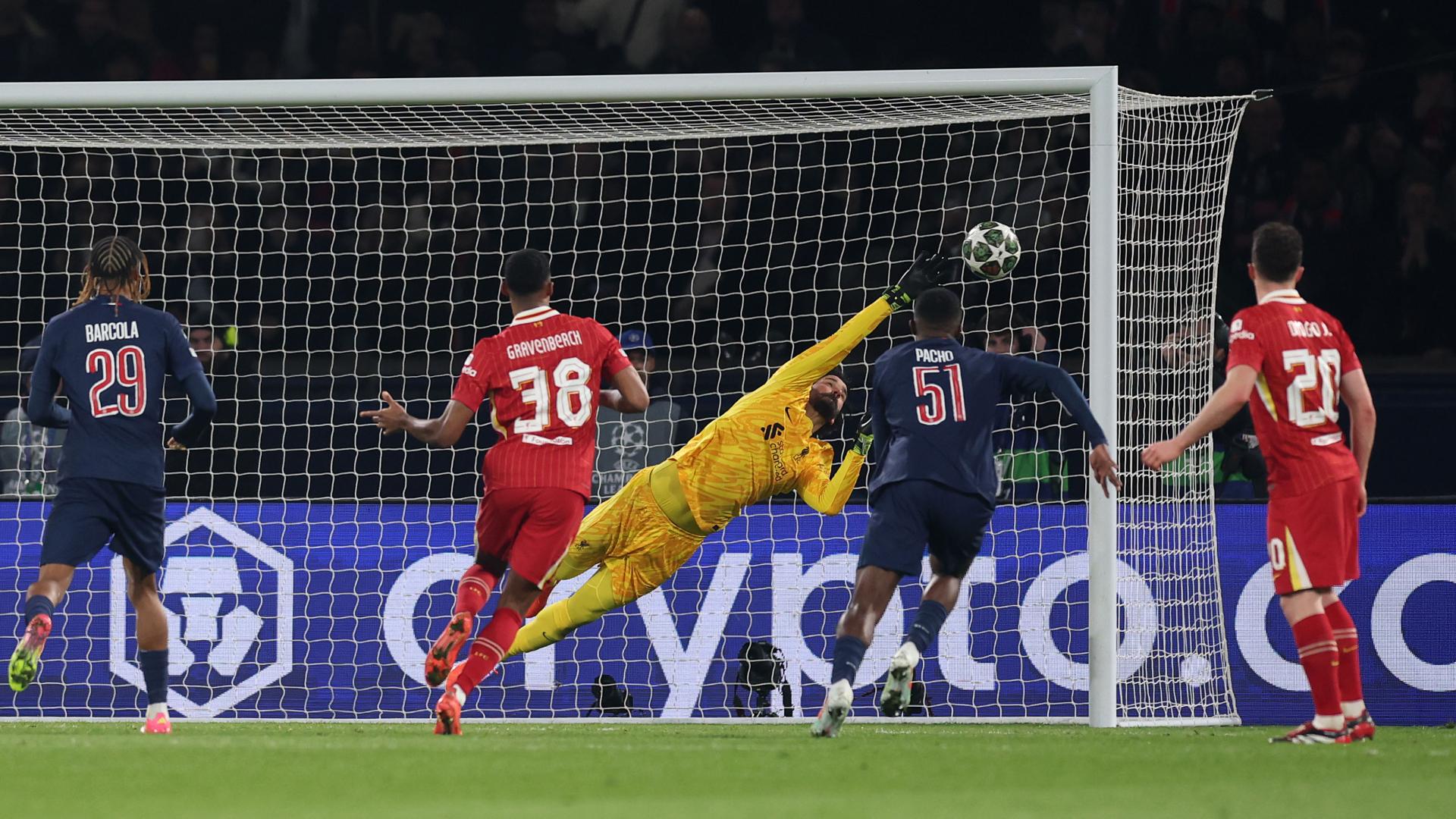 Watch the best moments from Alisson's stunning performance versus PSG