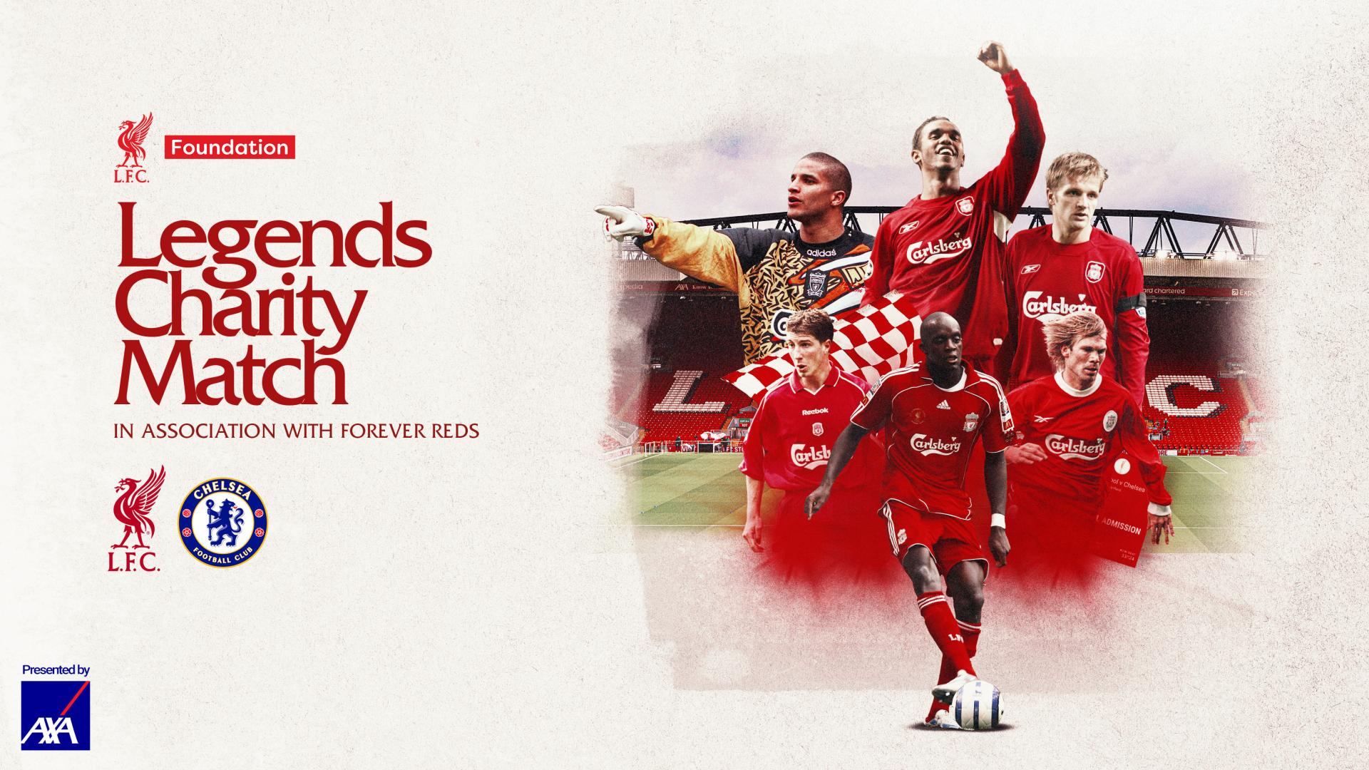 Six more players confirmed for legends charity match at Anfield