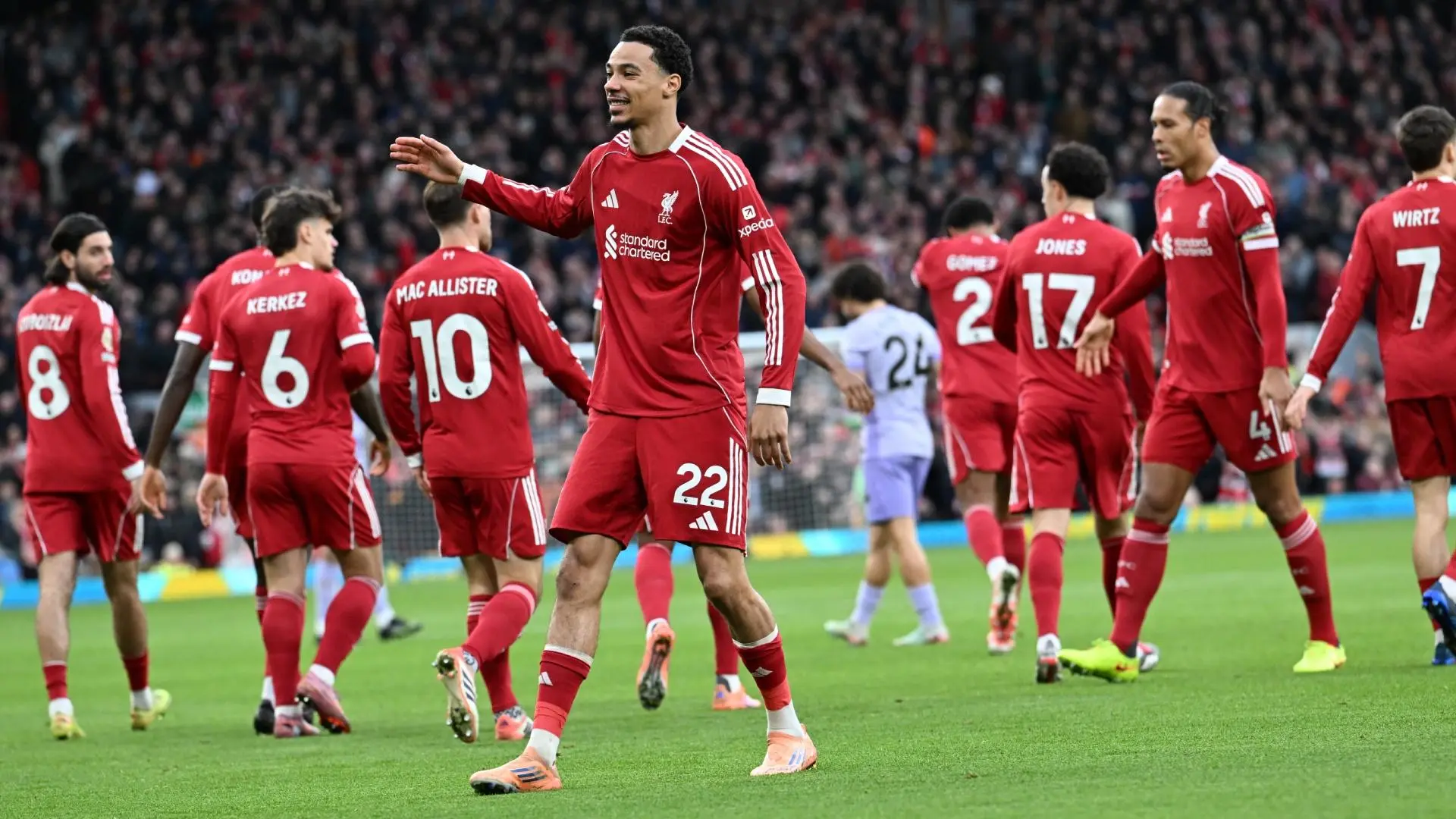 Hugo Ekitike double secures win for Liverpool over Brighton at Anfield