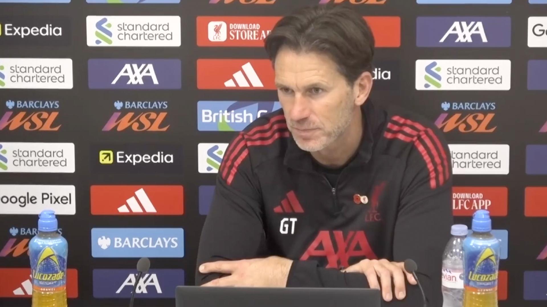 Watch Gareth Taylor's press conference ahead of Tottenham v Liverpool in WSL