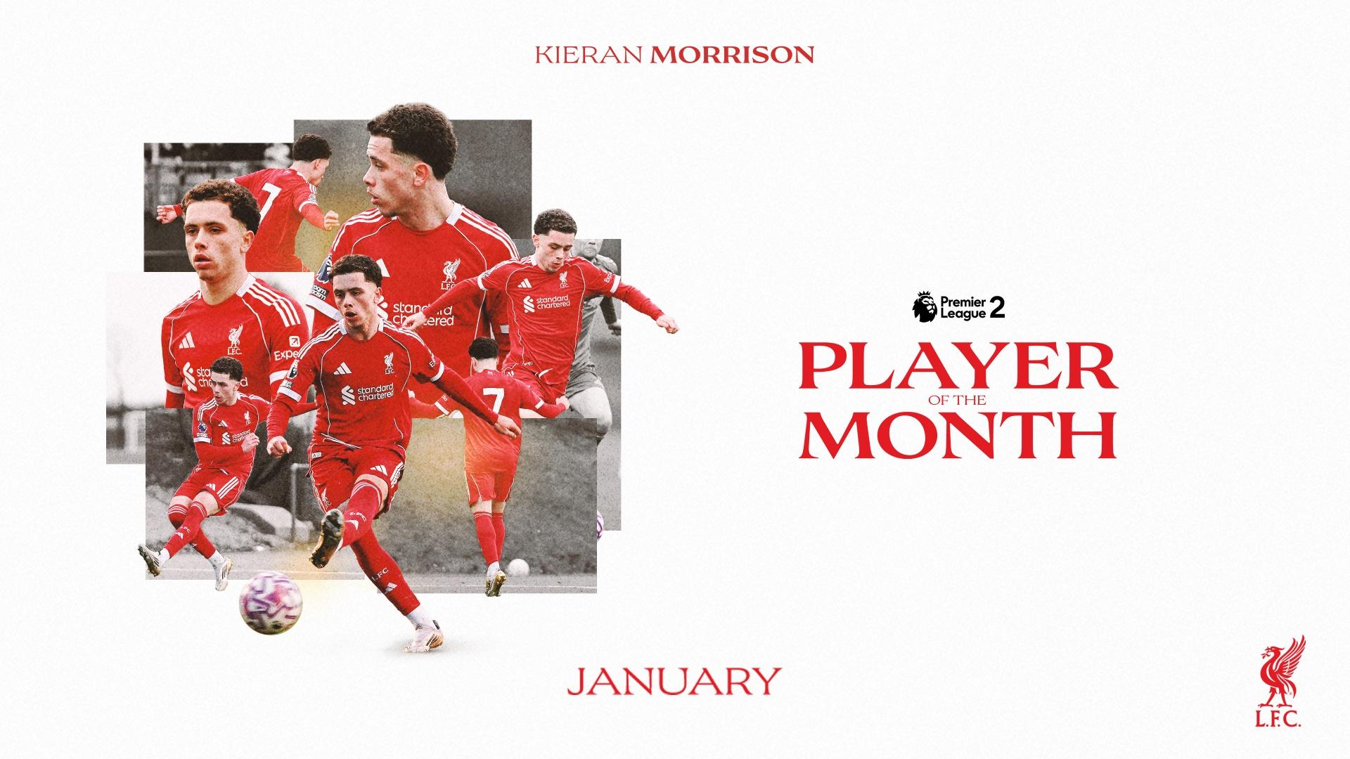 Kieran Morrison named Premier League 2 Player of the Month for January