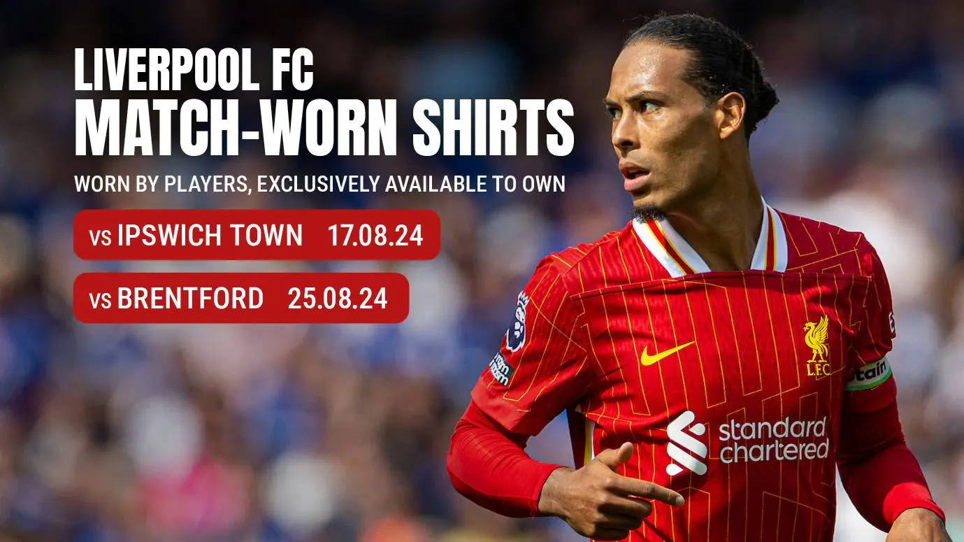 Bid on match-worn Liverpool shirts from games against Ipswich Town and Brentford