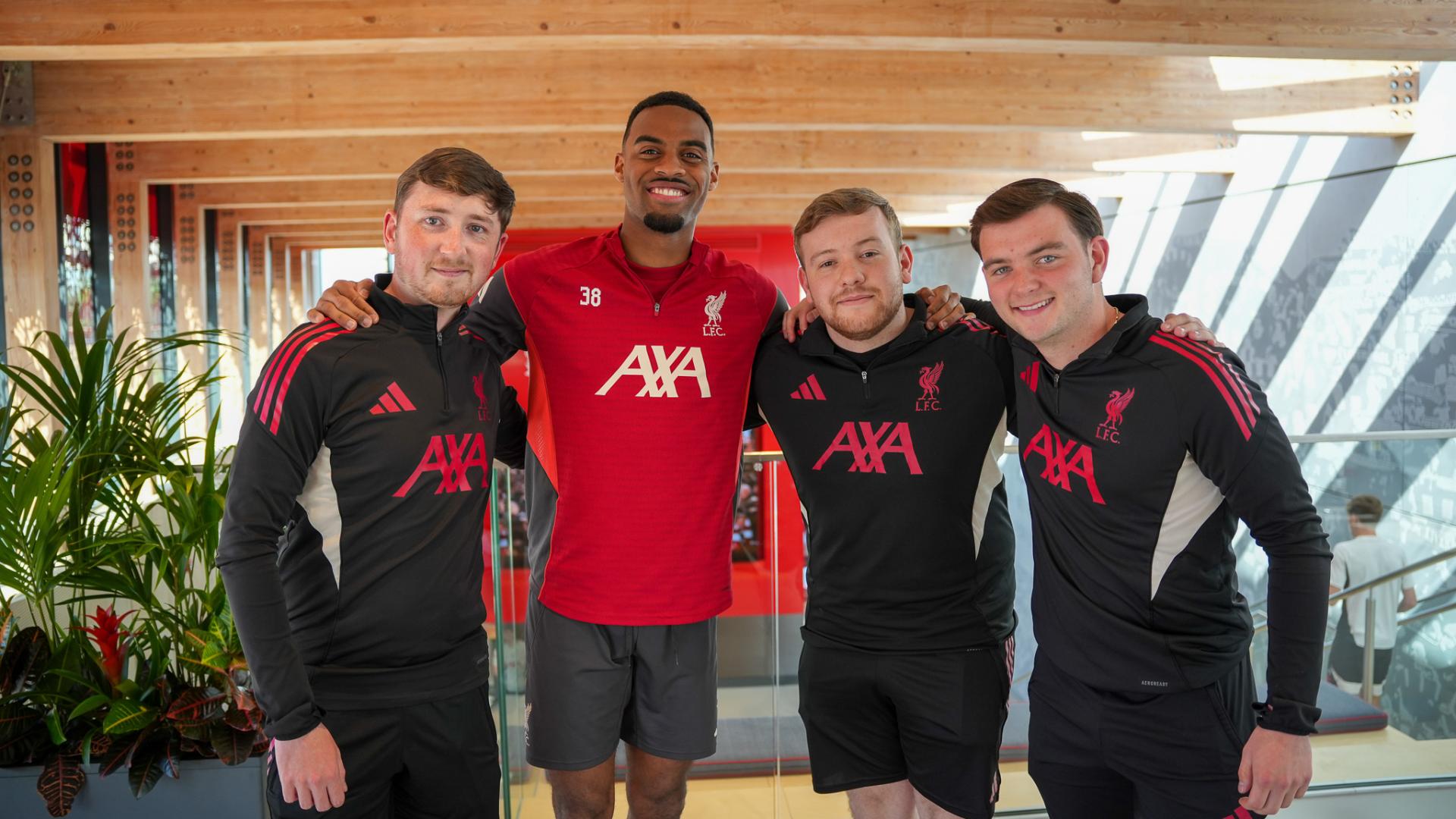 LFC Foundation apprentices meet Andy Robertson and Ryan Gravenberch