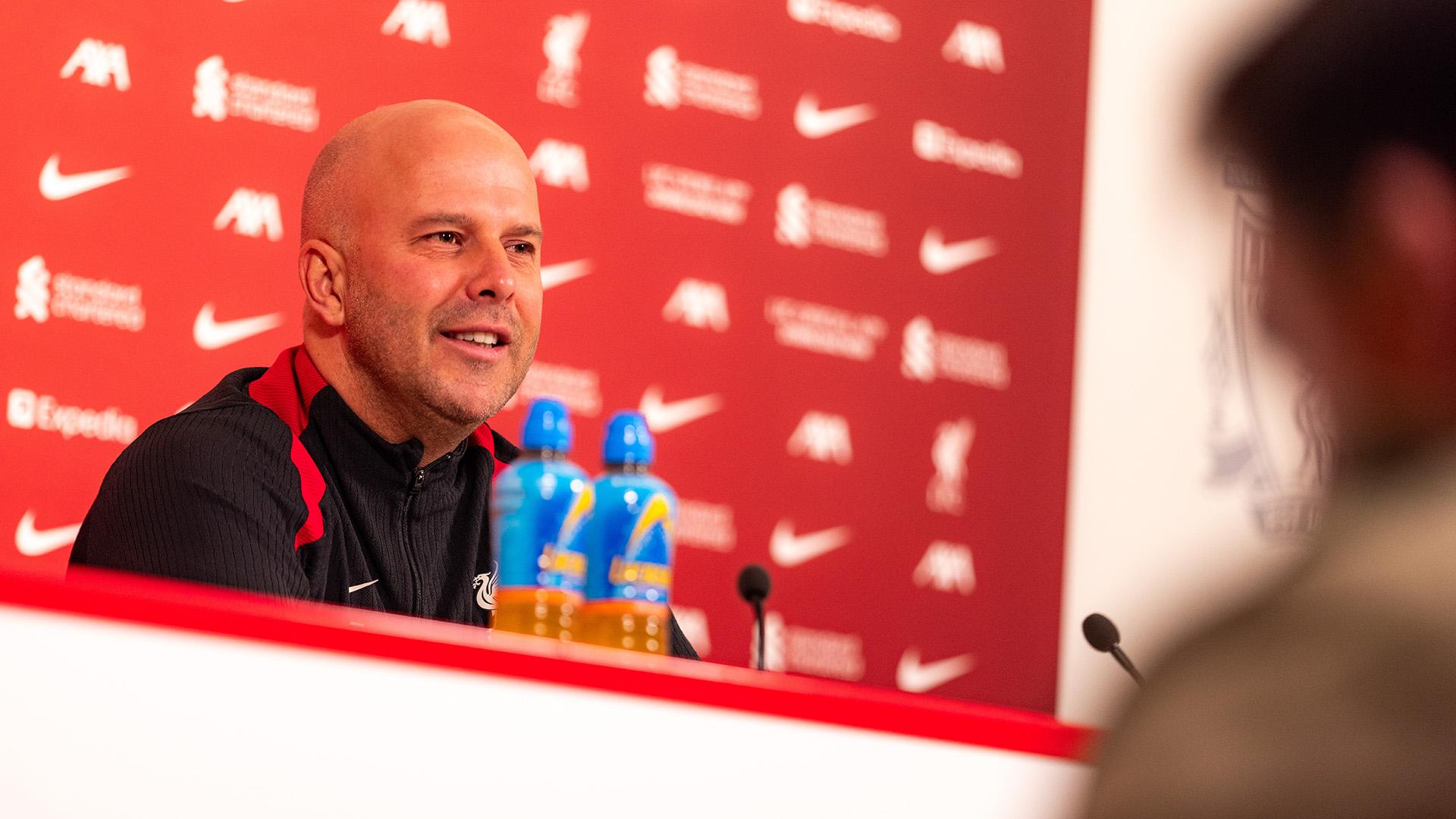 Tottenham challenge, cup draw and more: The best bits from Arne Slot's press conference