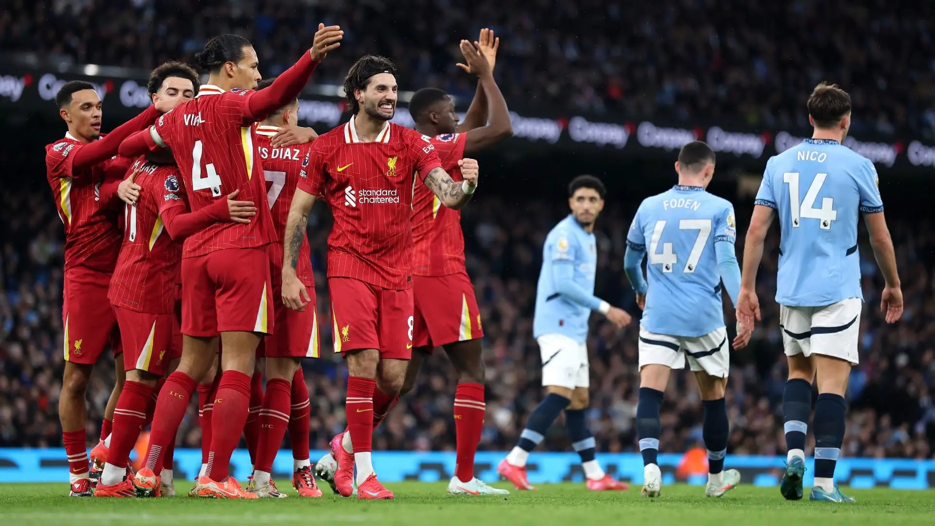 Celebrations photos from Liverpool's 2-0 win at Man City on Sunday